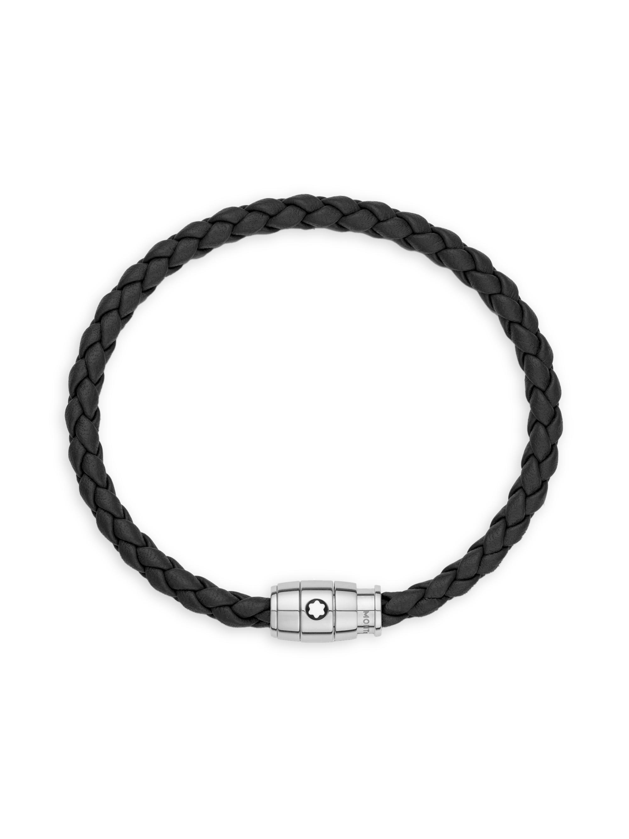 Montblanc Braided Leather Logo Bracelet | Saks Fifth Avenue