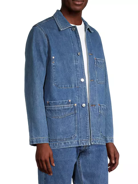Shop Drake's Selvedge Denim Chore Jacket | Saks Fifth Avenue