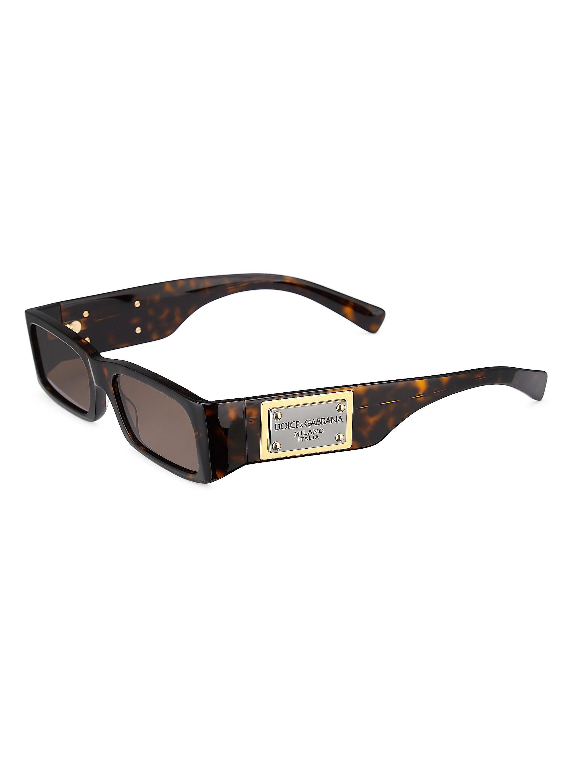 Dolce&Gabbana 55MM Rectangular Sunglasses | Saks Fifth Avenue