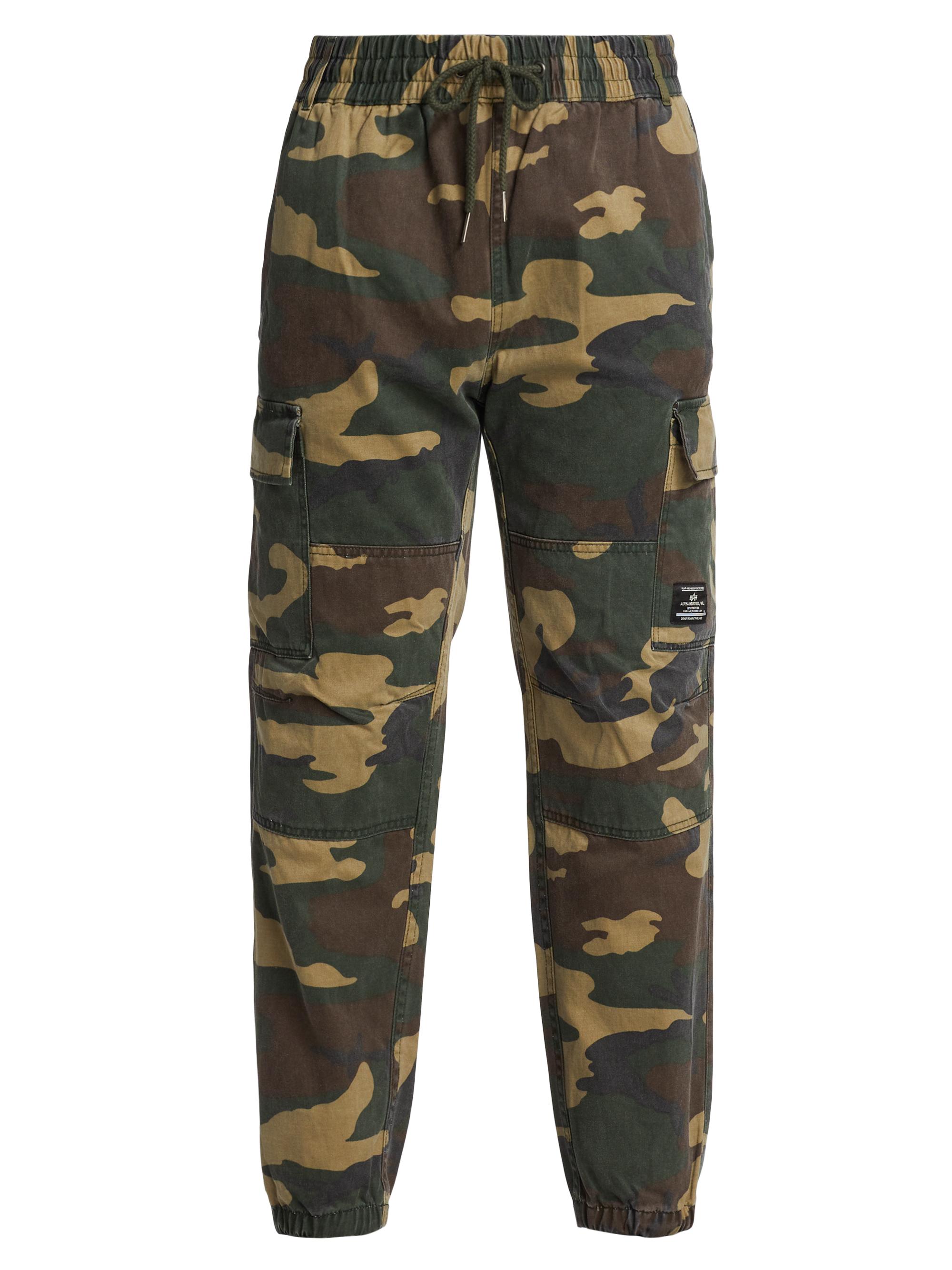 Alpha Industries Men's Camouflage Cotton Joggers - Woodland Camo