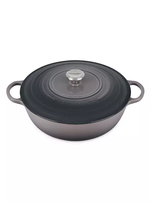 Le Creuset Signature 1.75-Qt. Oyster Grey Enameled Cast Iron Saucepan with  Lid + Reviews