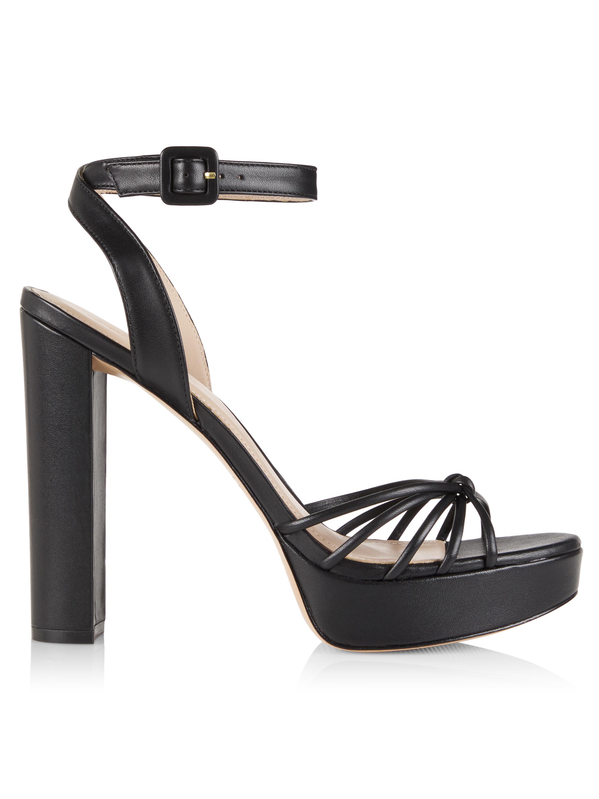 Saks Fifth Avenue Women's COLLECTION 123MM Leather Strappy Platform Sandals - Black