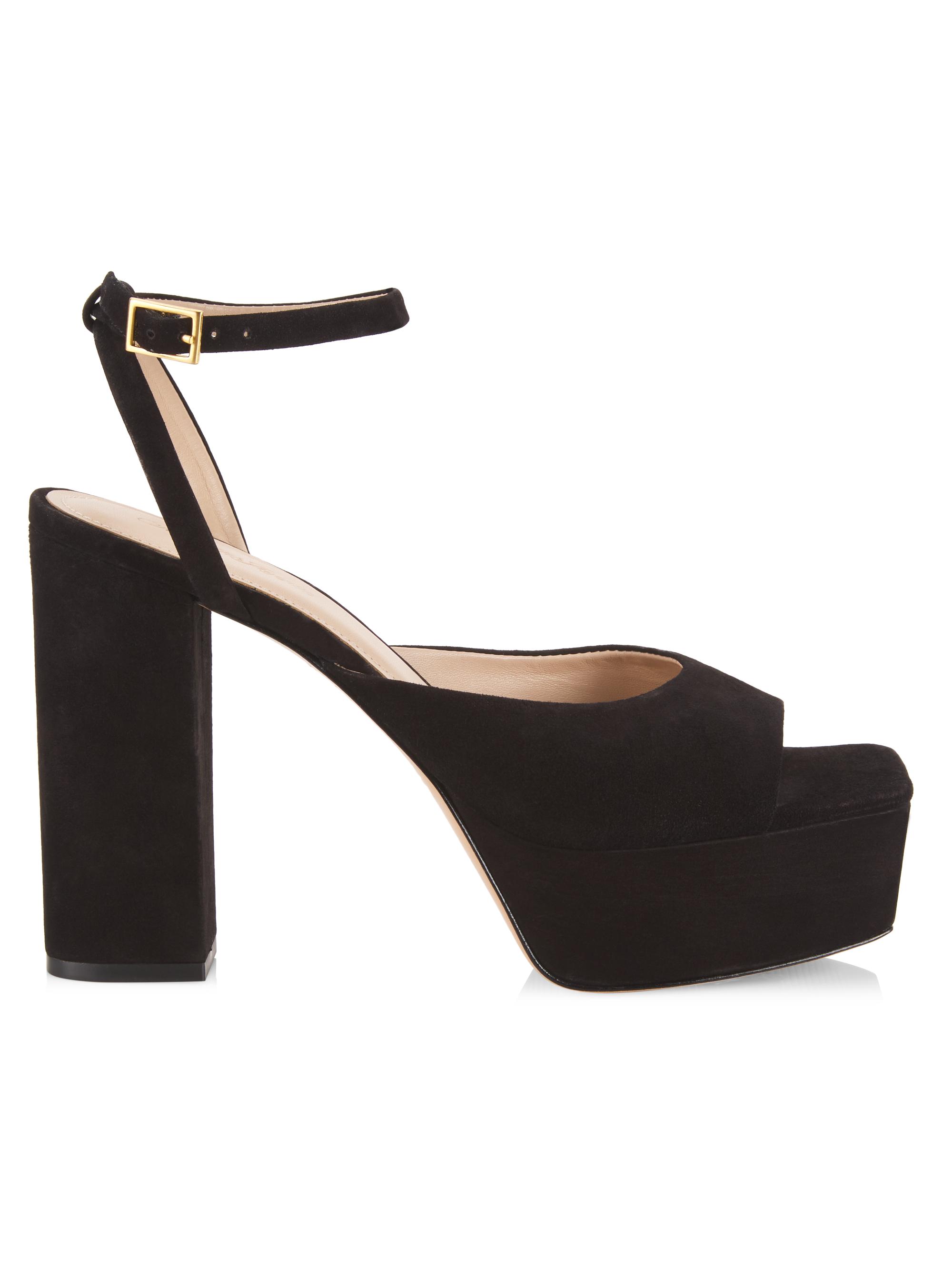 Saks Fifth Avenue Women's COLLECTION 5MM Suede Platform Sandals - Black