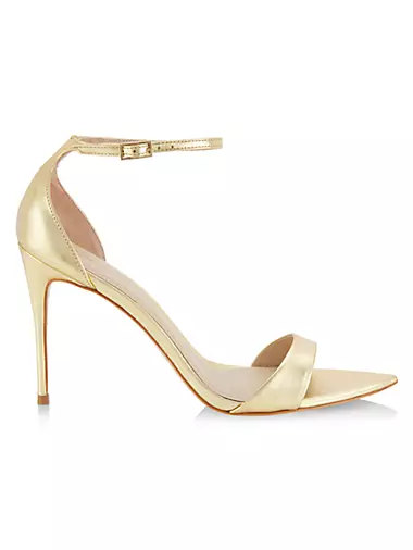 COLLECTION 95MM Metallic Leather Stiletto Sandals