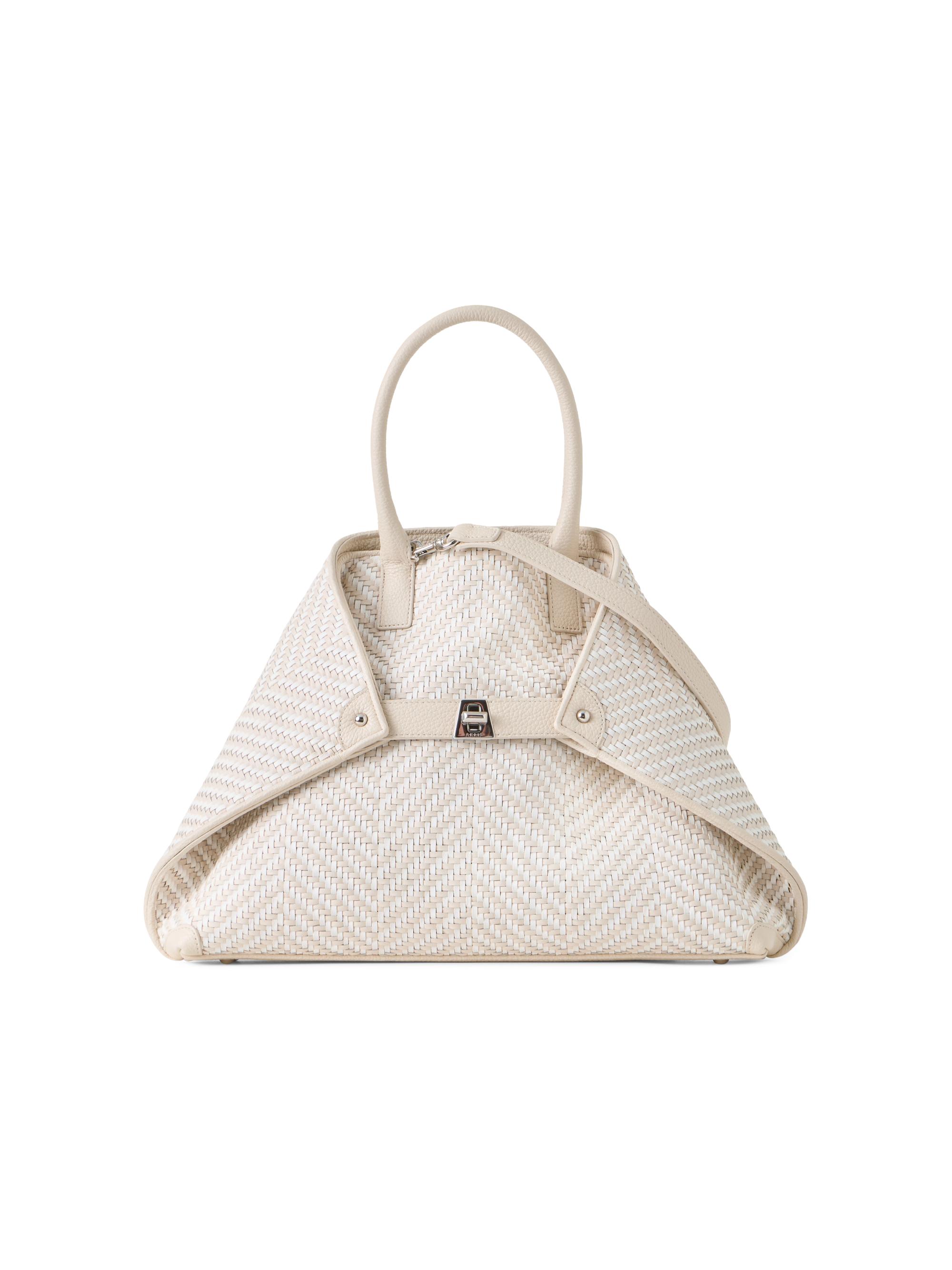 Akris Women's  Ai Braided Leather Top Handle Bag - Ecru Alabaster