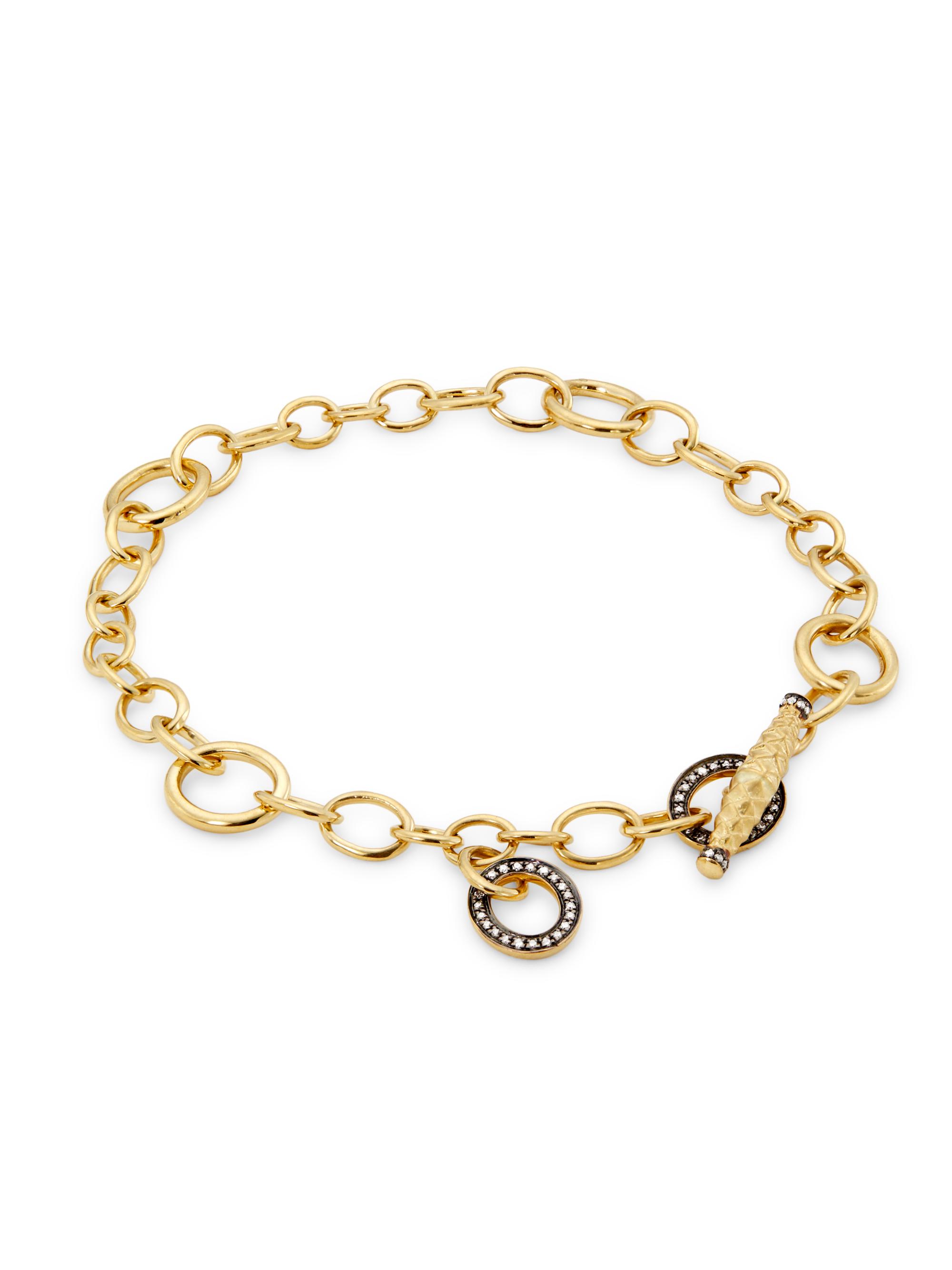 Annoushka Women's Mythology 18K Yellow Gold, Black Rhodium & 0.2 TCW Diamond Toggle Bracelet - Gold