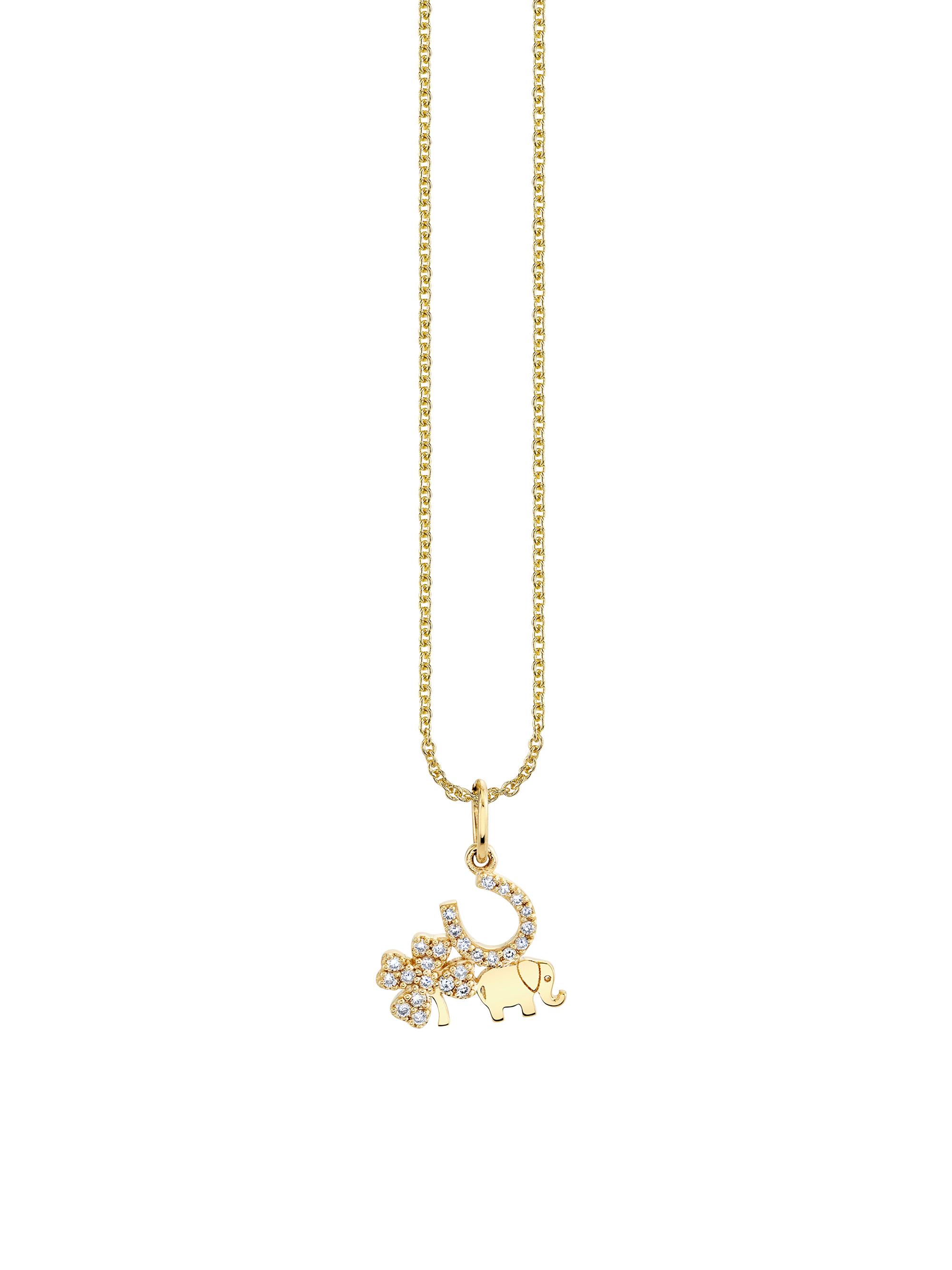 Sydney Evan Women's Luck Cluster 14K Gold & Diamond Charm Necklace - Gold