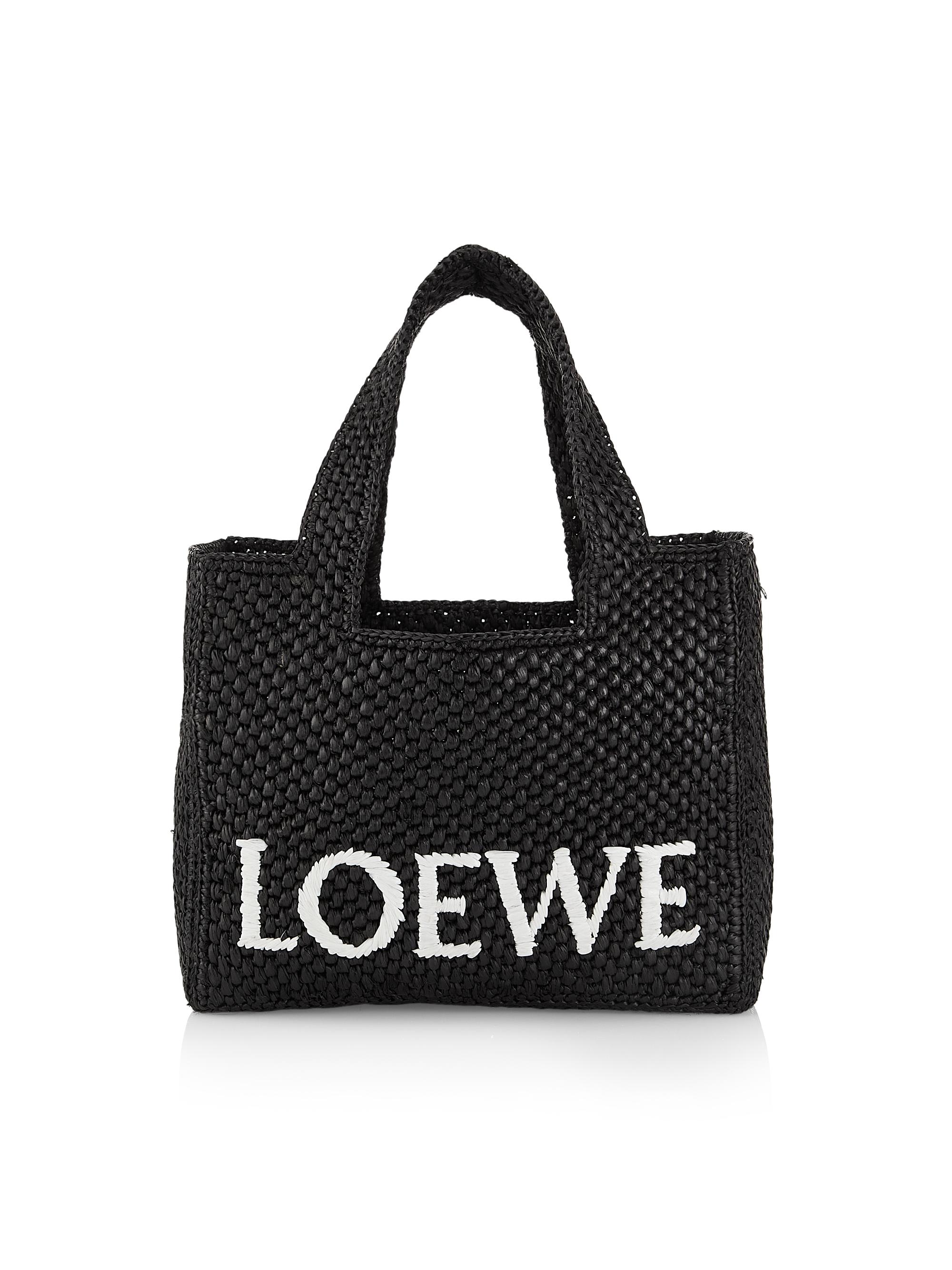 LOEWE Women's  x Paula's Ibiza  Logo Raffia Tote Bag - Black