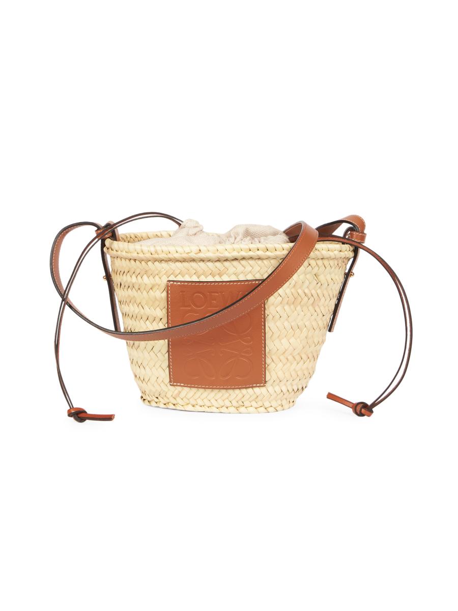 LOEWE LOEWE x Paula's Ibiza Raffia & Leather Bucket Bag