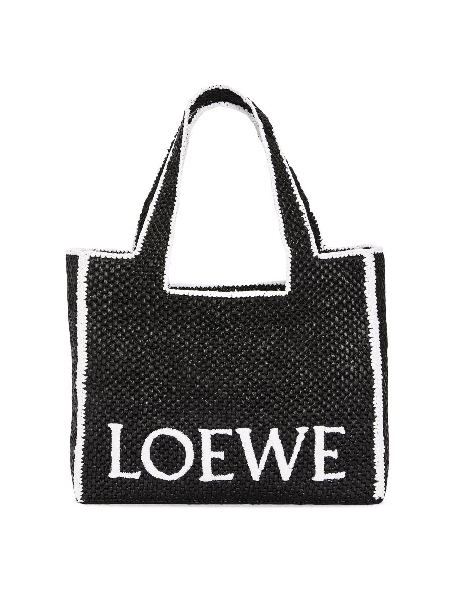 Shop LOEWE LOEWE x Paula's Ibiza Font Floral Raffia Tote Bag