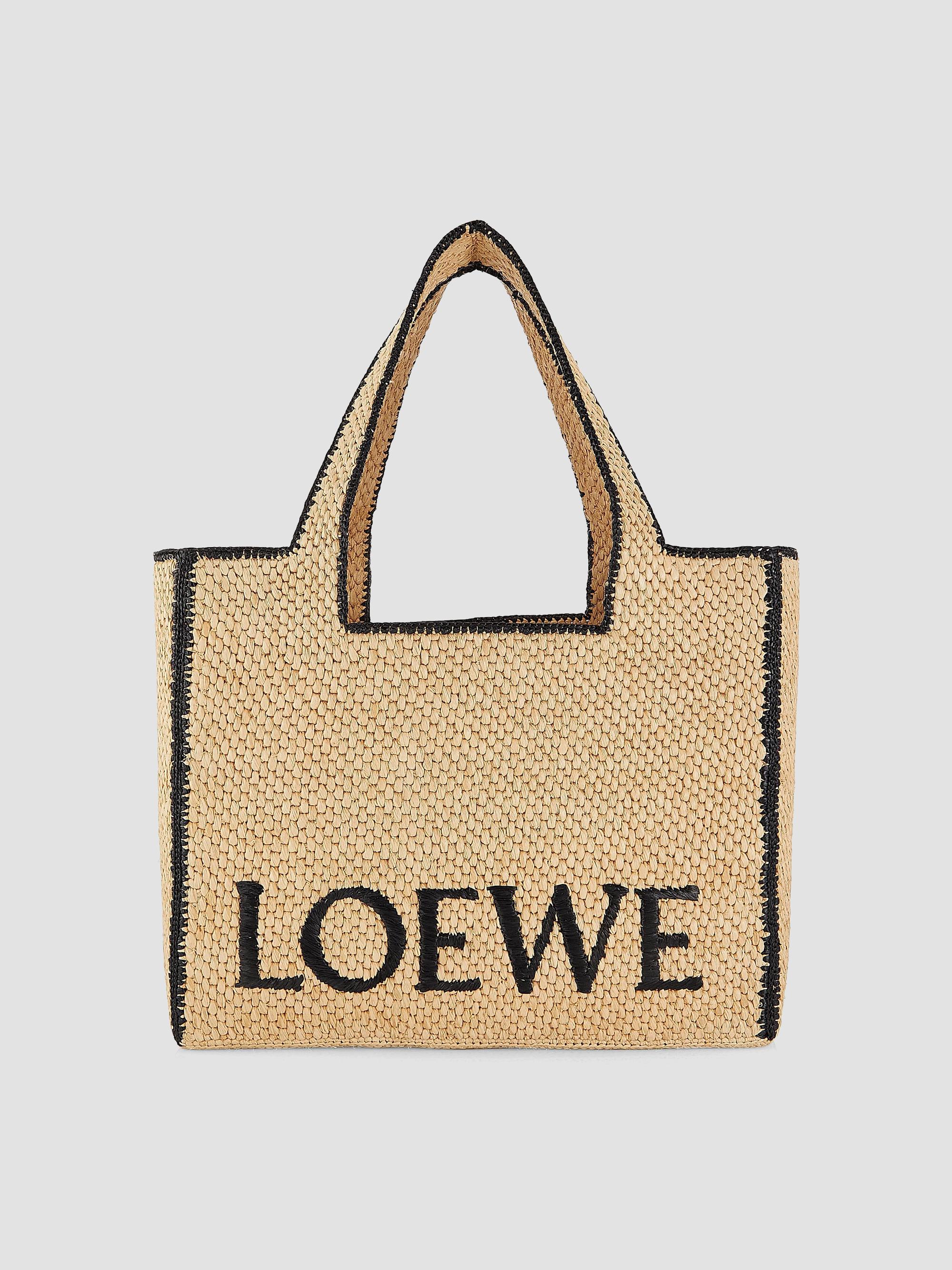 Women's LOEWE x Paula's Ibiza Large Logo Raffia Tote Bag - Natural