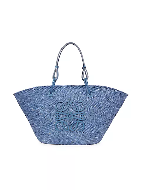 Anagram Basket bag in iraca palm and calfskin