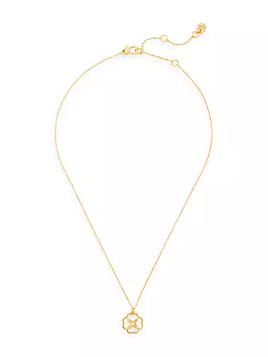Heritage Bloom Goldtone & Mother-Of-Pearl Pendant Necklace