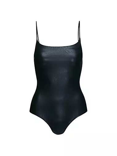 Luxury Designer Lady's Bodysuit With Faux Leather. 0962/0963 -  Canada
