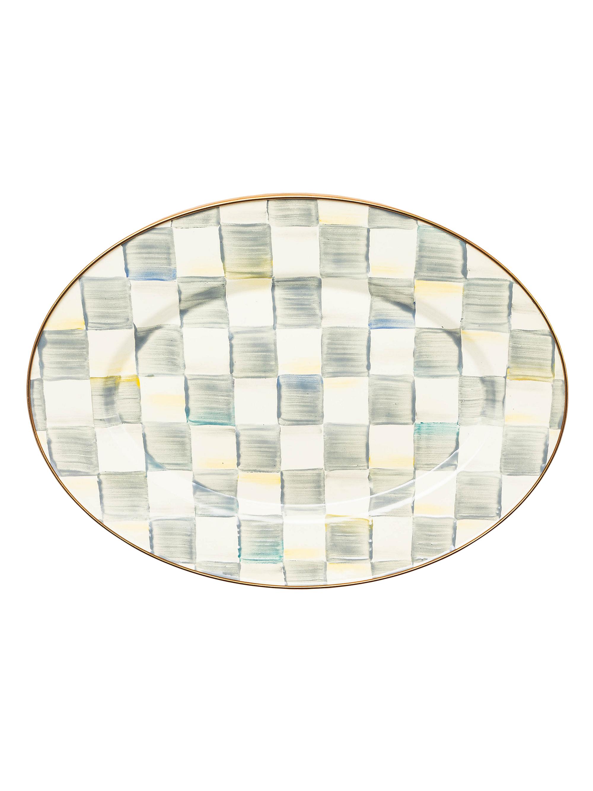 MacKenzie-Childs Sterling Check Enamel Oval Platter