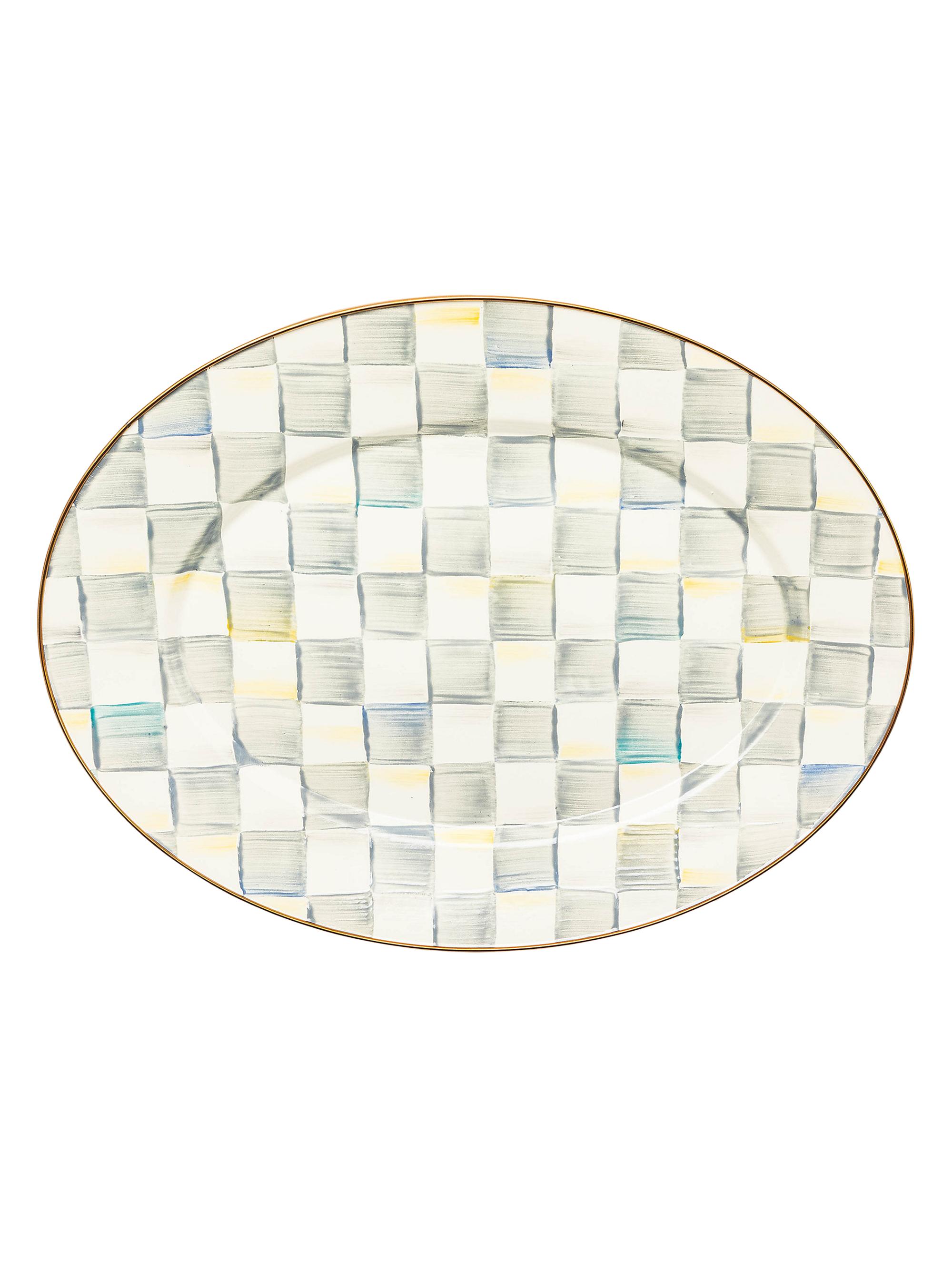 MacKenzie-Childs Sterling Check Oval Platter