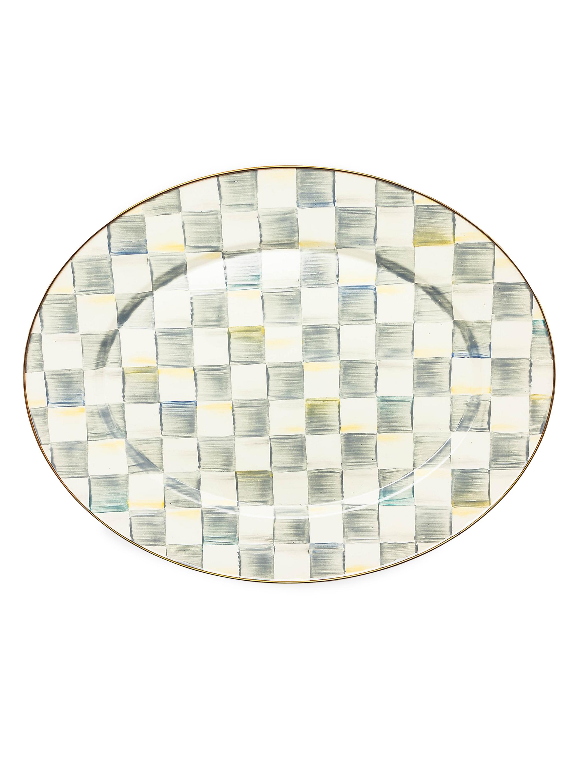 MacKenzie-Childs Sterling Check Enamel Oval Platter
