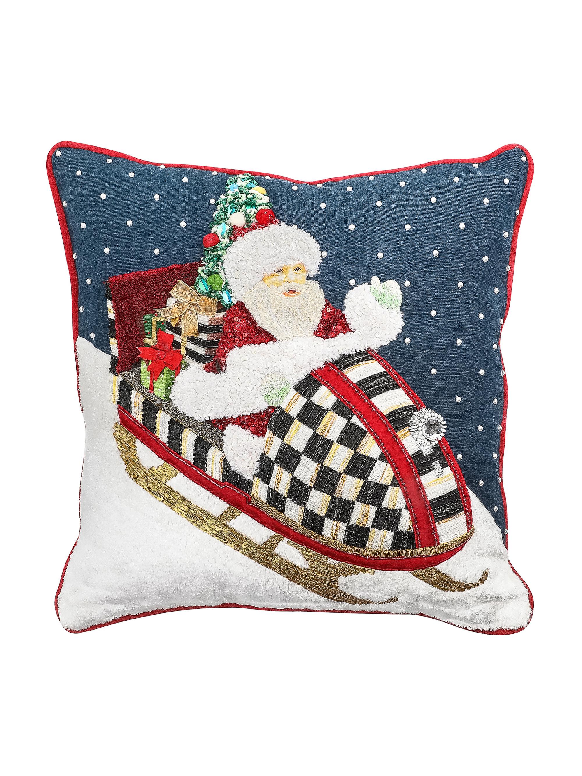 MacKenzie-Childs Santa Snowmobile Pillow
