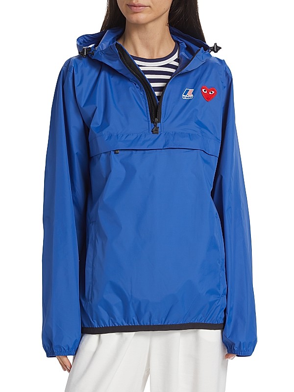 Shop Comme des Garçons PLAY K-Way Quarter-Zip Jacket | Saks Shop Comme des Garçons PLAY K-Way Quarter-Zip Jacket | Saks