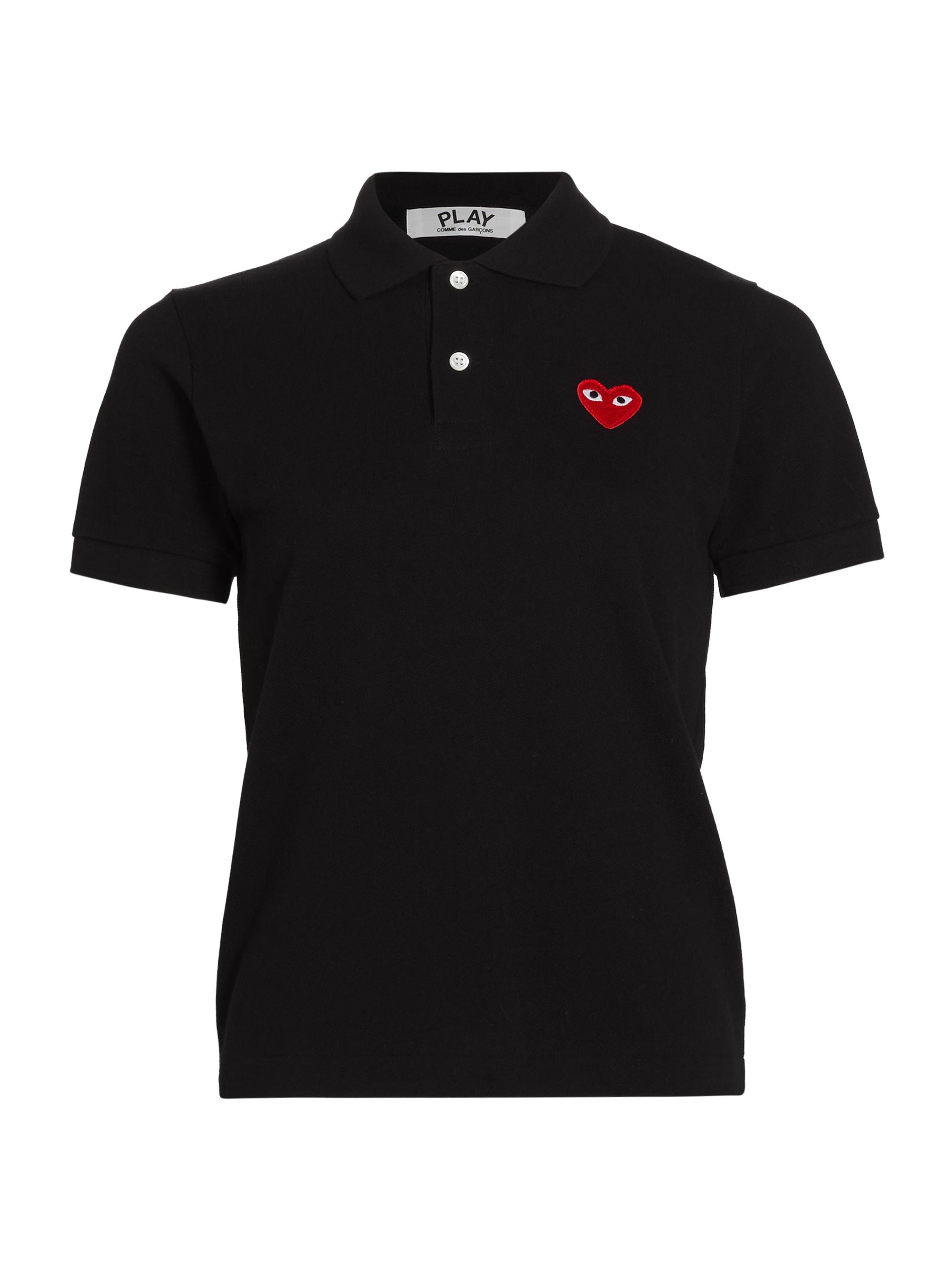 Comme des Garçons PLAY Women's Heart Cotton Polo Shirt - Black