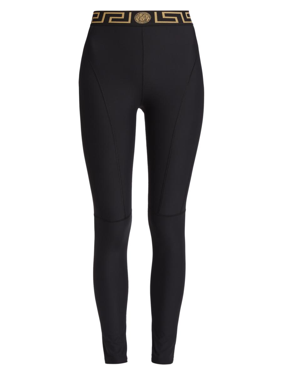 VERSACE BLACKパンツ Versace High-Rise Logo Leggings | Saks Fifth Avenue