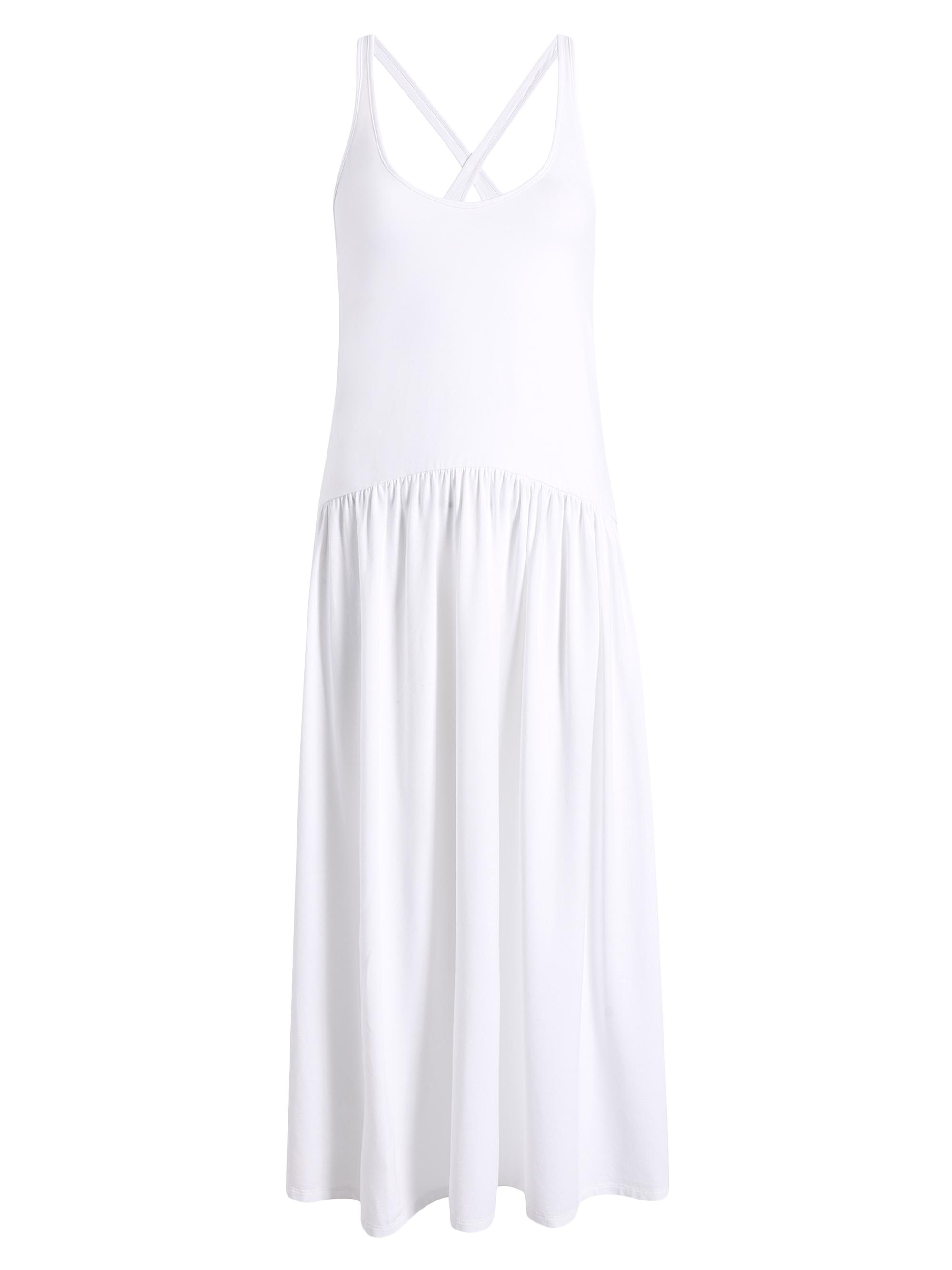 Another Tomorrow Women's Crisscross-Back Midi-Dress - White