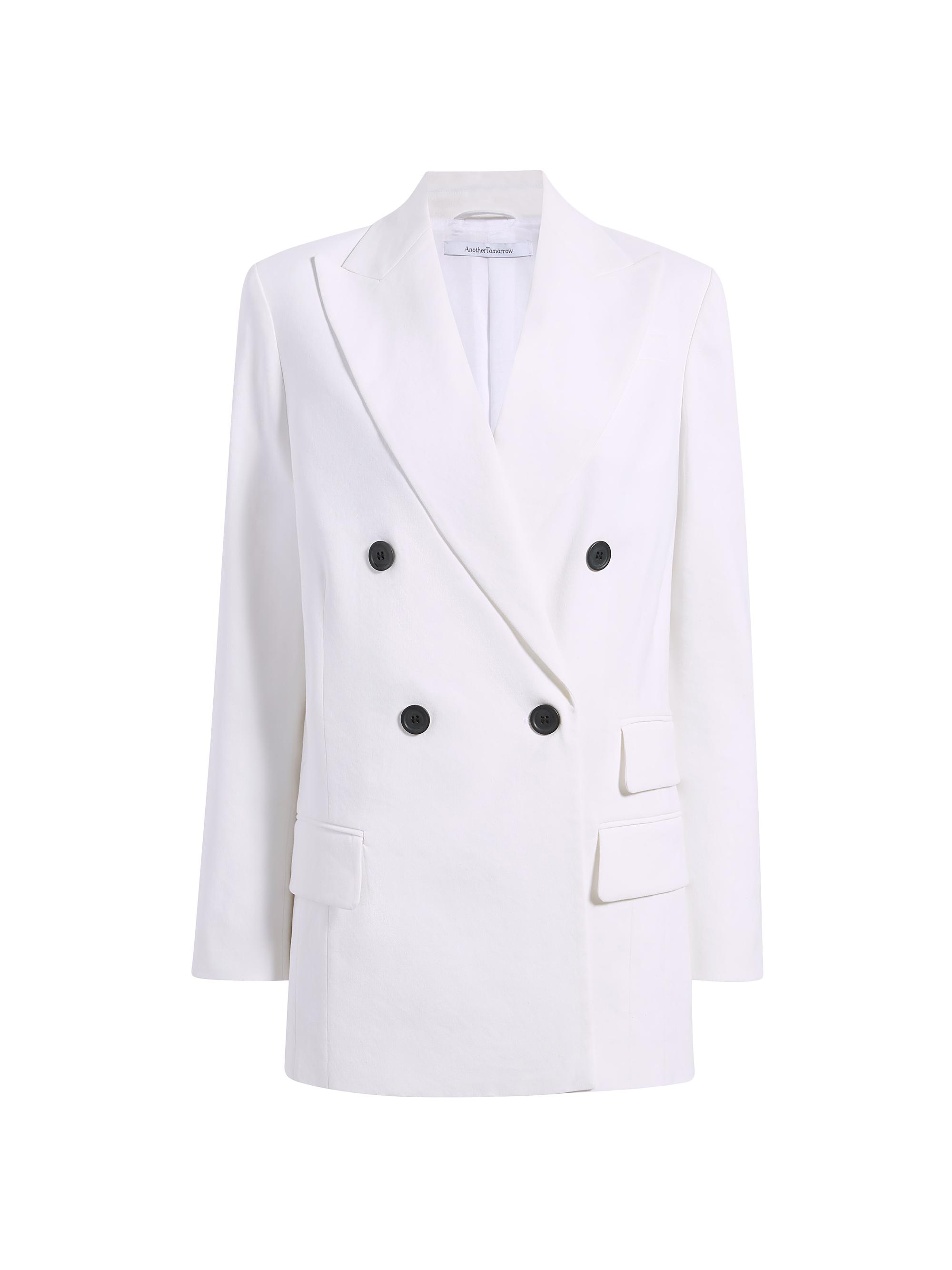 Another Tomorrow Women's Oversized Double-Breasted Jacket - Off White