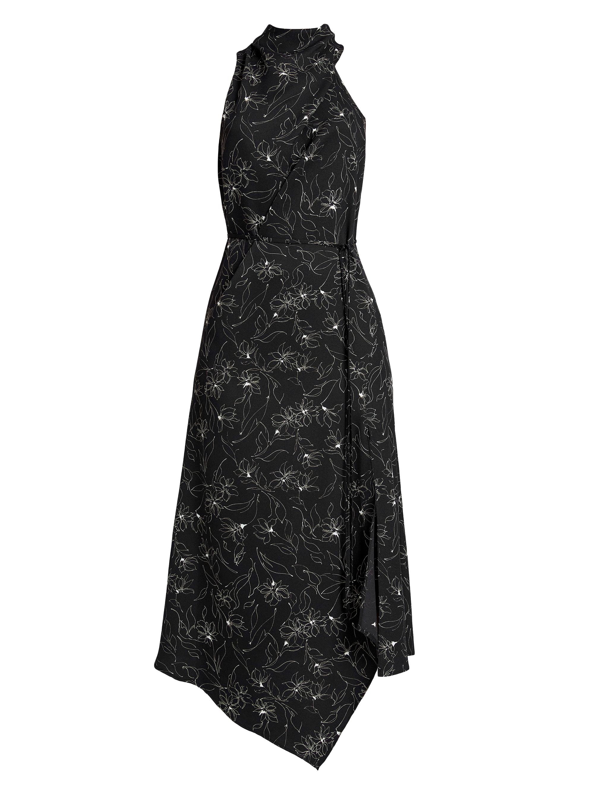 Santorelli Women's Blake Floral Asymmetric Midi-Dress - Black