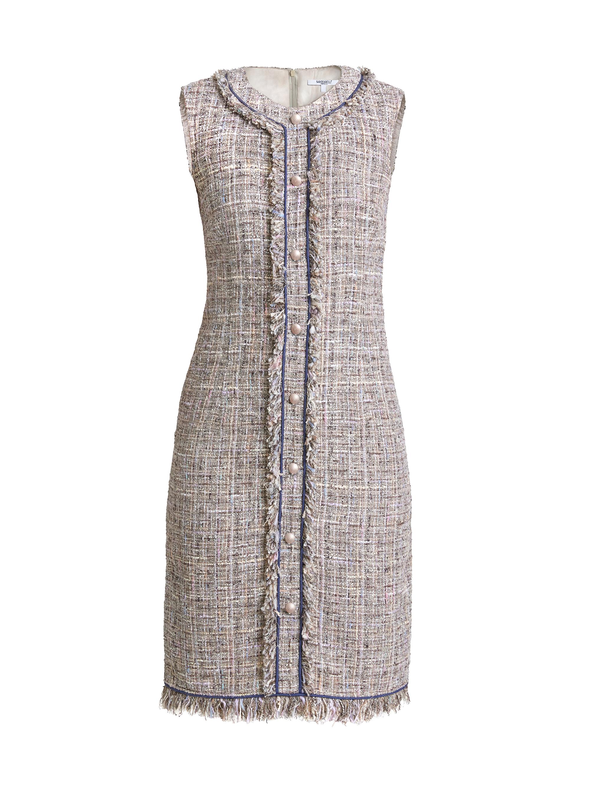 Santorelli Women's Marcy Tweed Sheath Dress - Earth