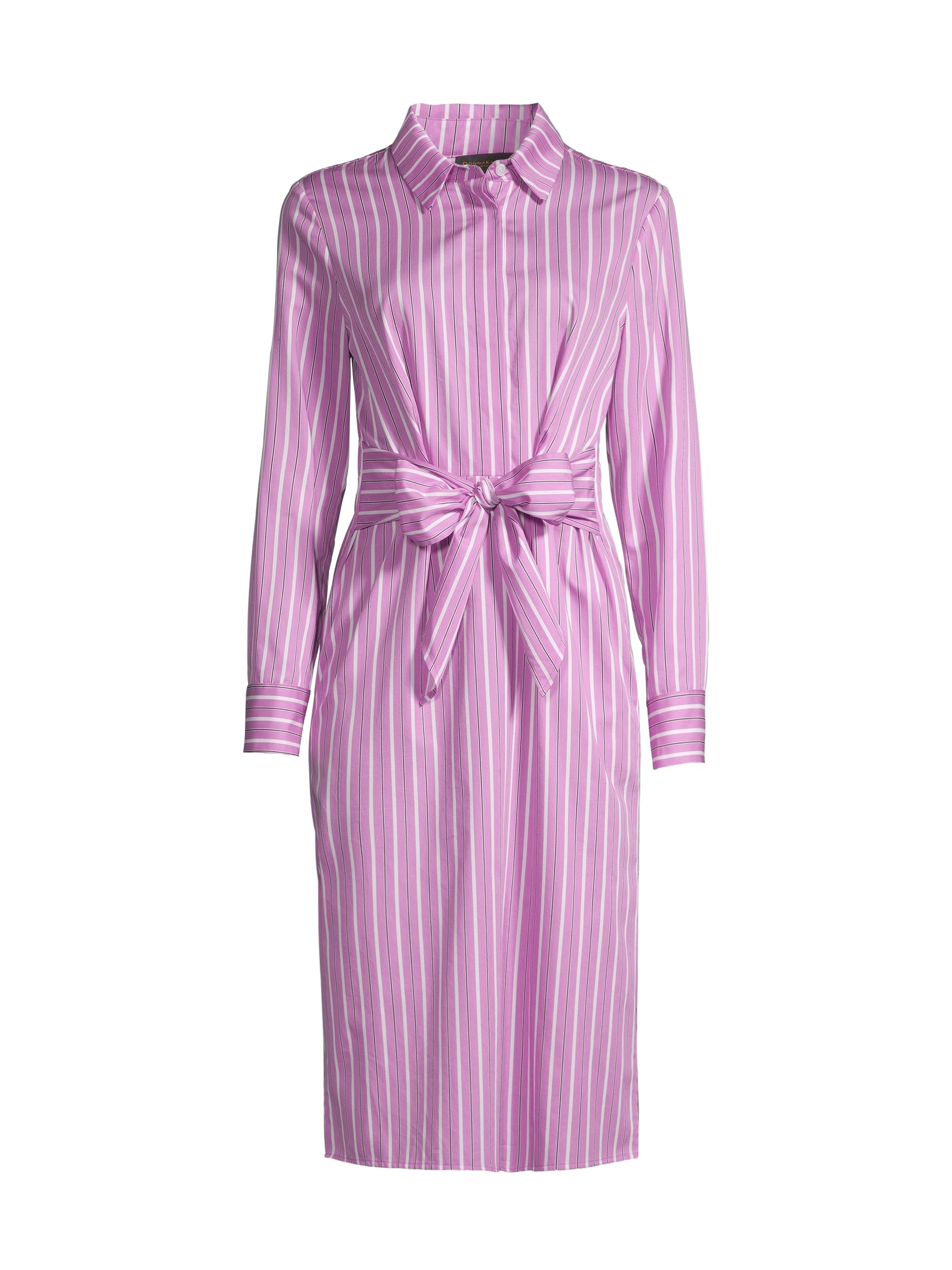 Donna Karan New York Women's Striped Tie-Front Shirtdress - Lavender Multi