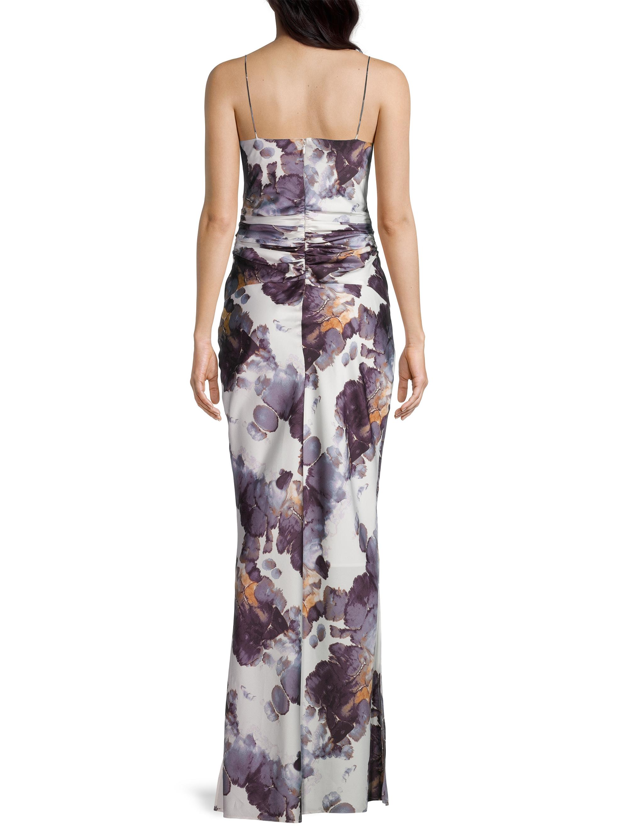 DKNY Printed Satin Ruched Maxi Skirt – Flared Pull-On Skirt With Elastic Waist For Casual & Elegant Style - View #5