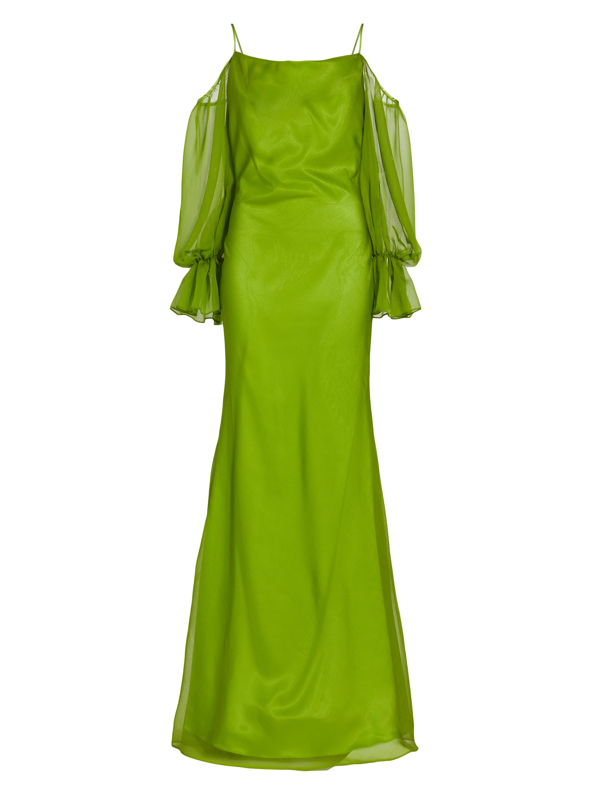 Claude Kameni Women's Sage Jubilent Chiffon Gown - Bright Lime