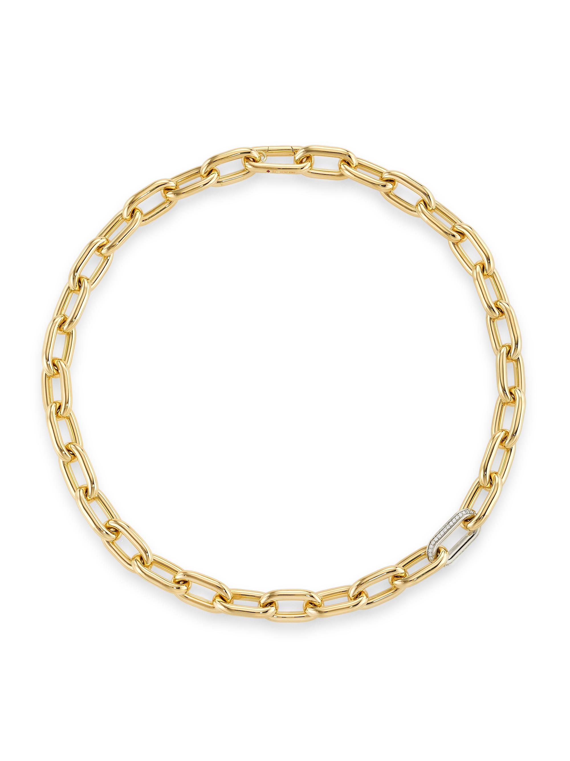 Roberto Coin Women's 18K Yellow Gold & 0.57 TCW Diamond Chain Necklace - Yellow Gold