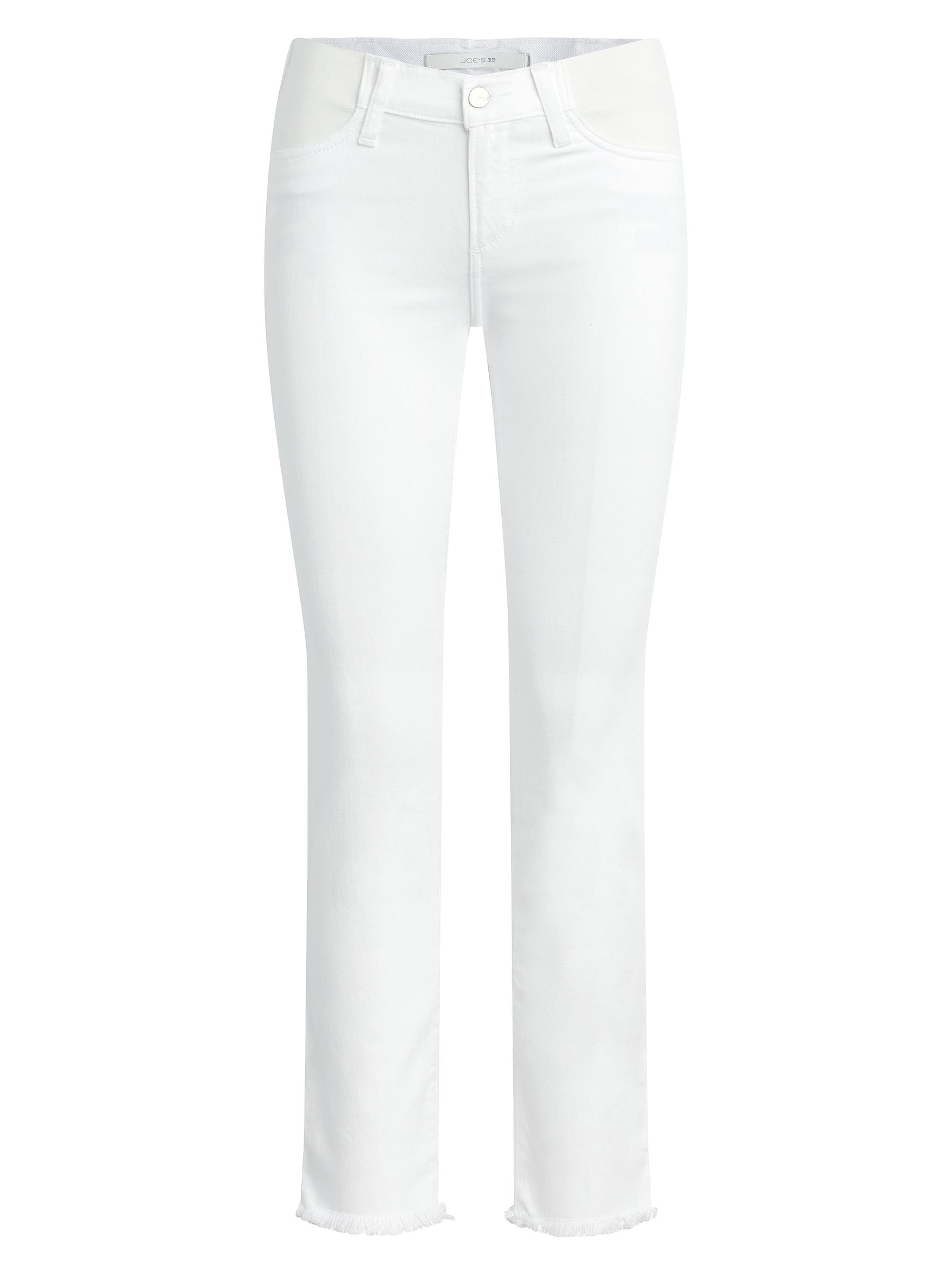 Joe's Jeans Women's The Laura Ankle Frayed Maternity Jeans - White