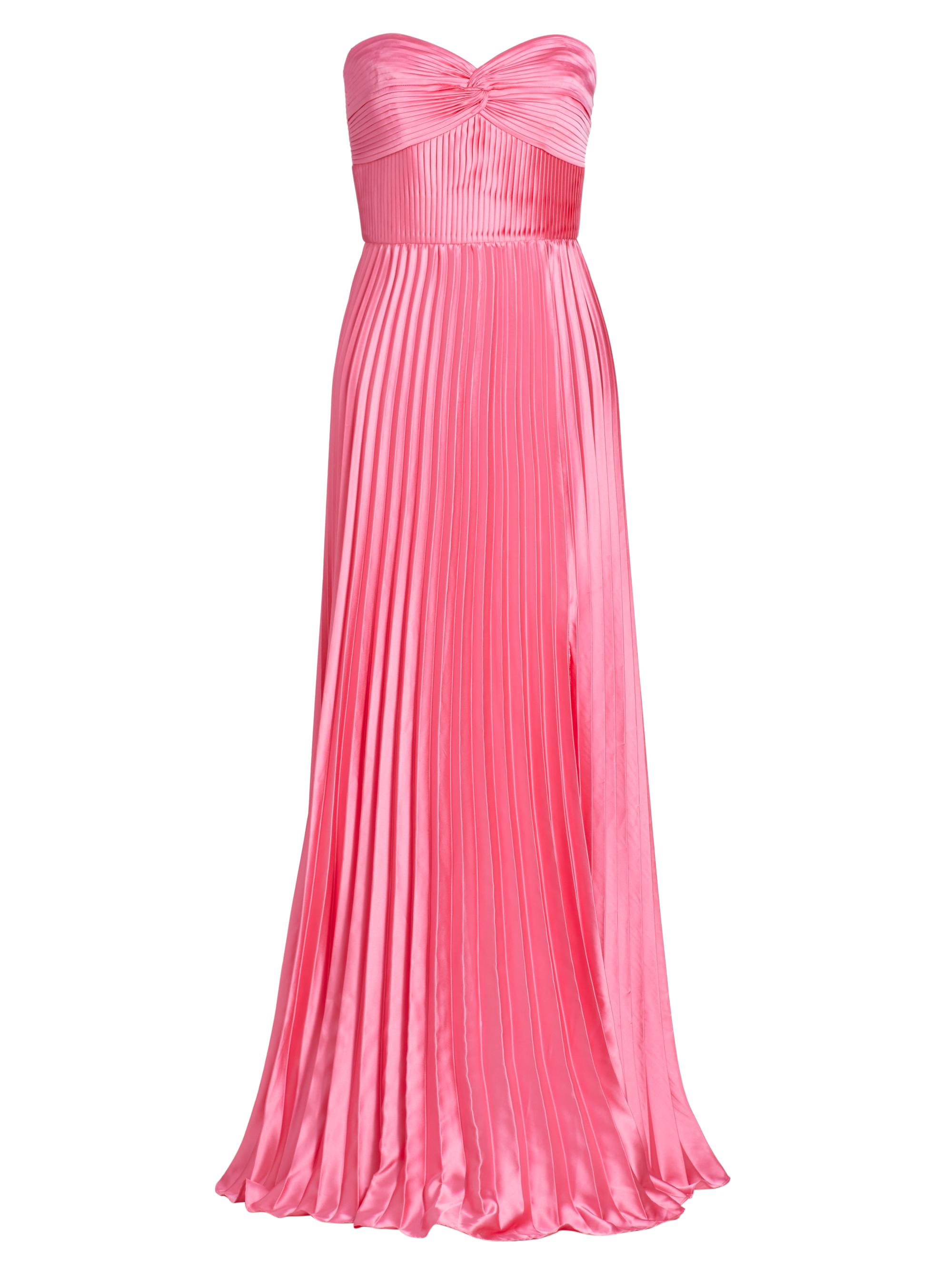 Amur Women's Stef Strapless Pleated Gown - Pink Lotus