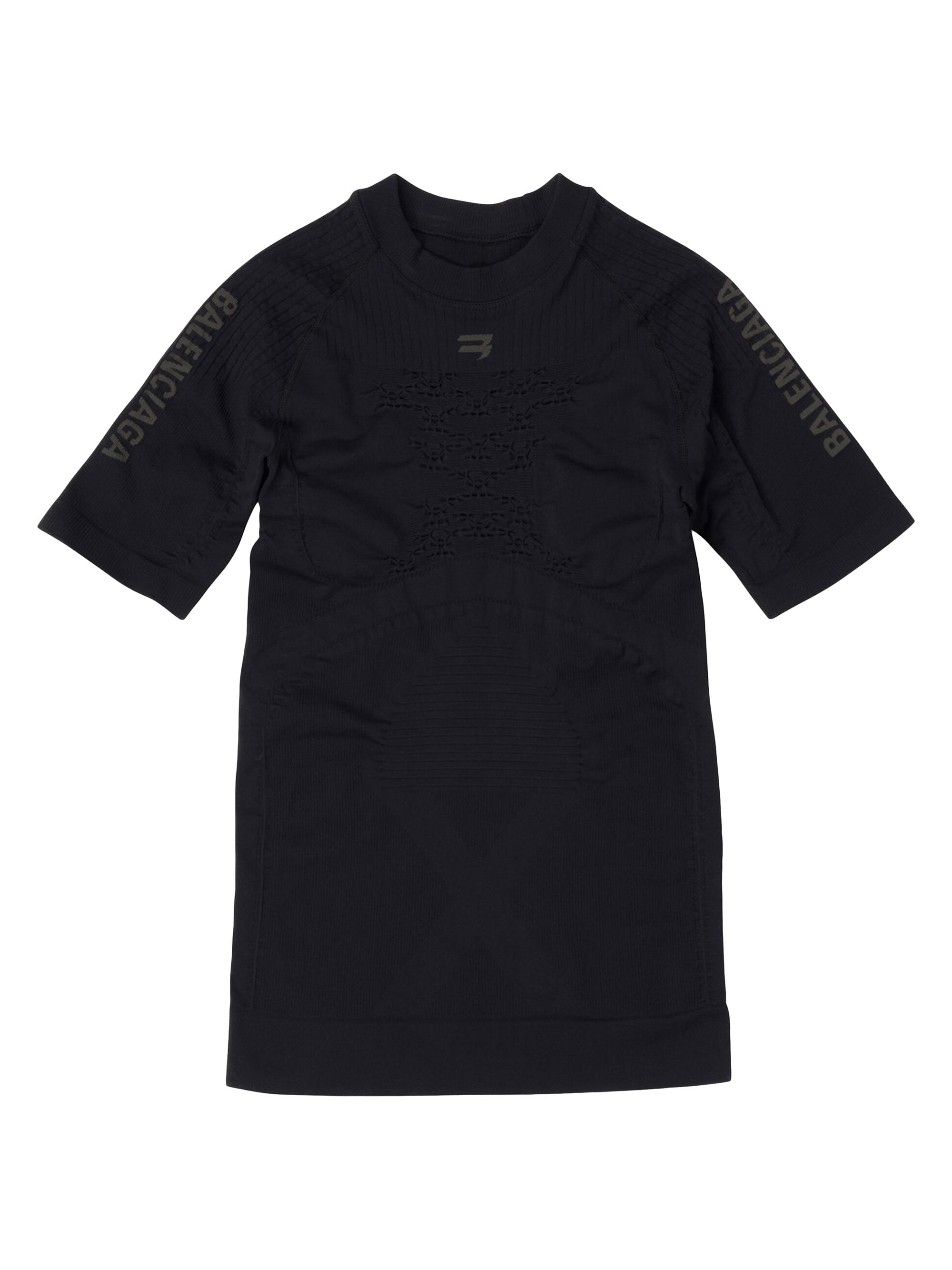 Balenciaga Women's Sporty B Crewneck Short Sleeve Athletic Top - Black