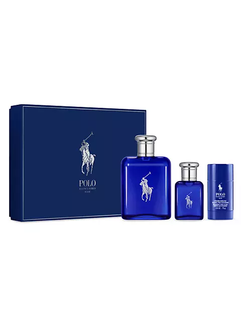 Shop Ralph Lauren Polo Blue Eau de Toilette 3-Piece Men's Fragrance Gift  Set