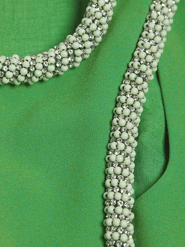 Jonathan Simkhai Dresses | Jonathan Simkhai Kat Beaded-Trim Minidress Sleeveless Size 4 Nwt Retails | Color: Green | Size: 4 | Amkhan's Closet