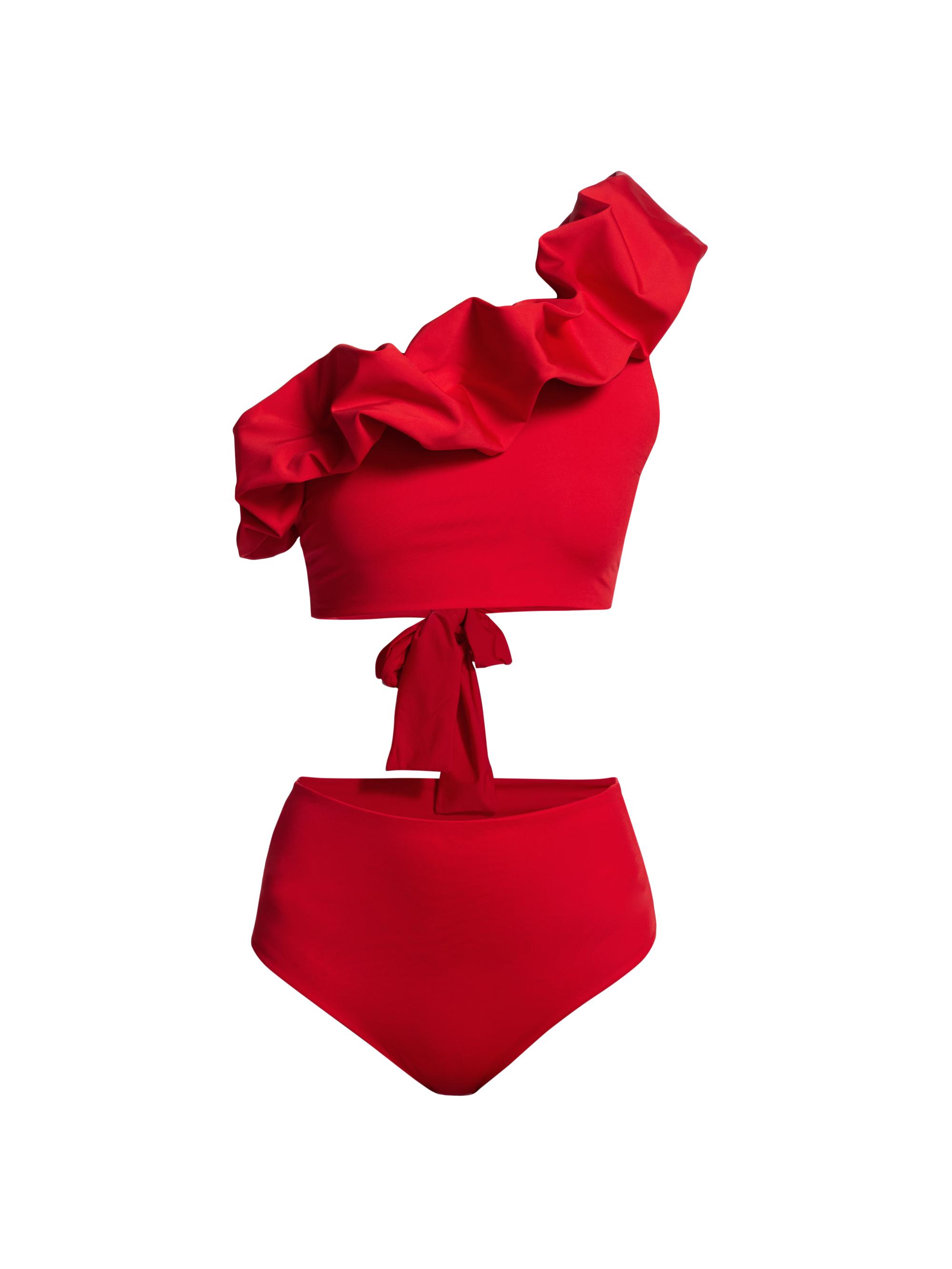 Maygel Coronel Women's Drop Vi Oleaje Ruffled Bikini Set - Red