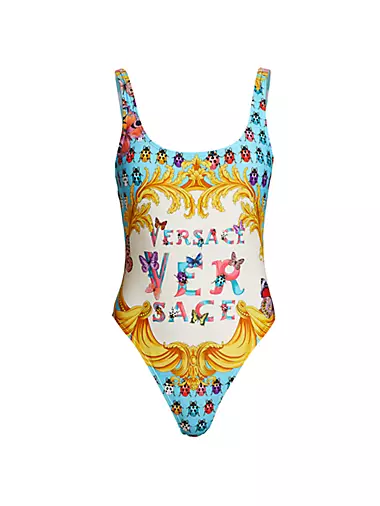 Versace 'la Vacanza' Collection One-piece Swimsuit in White