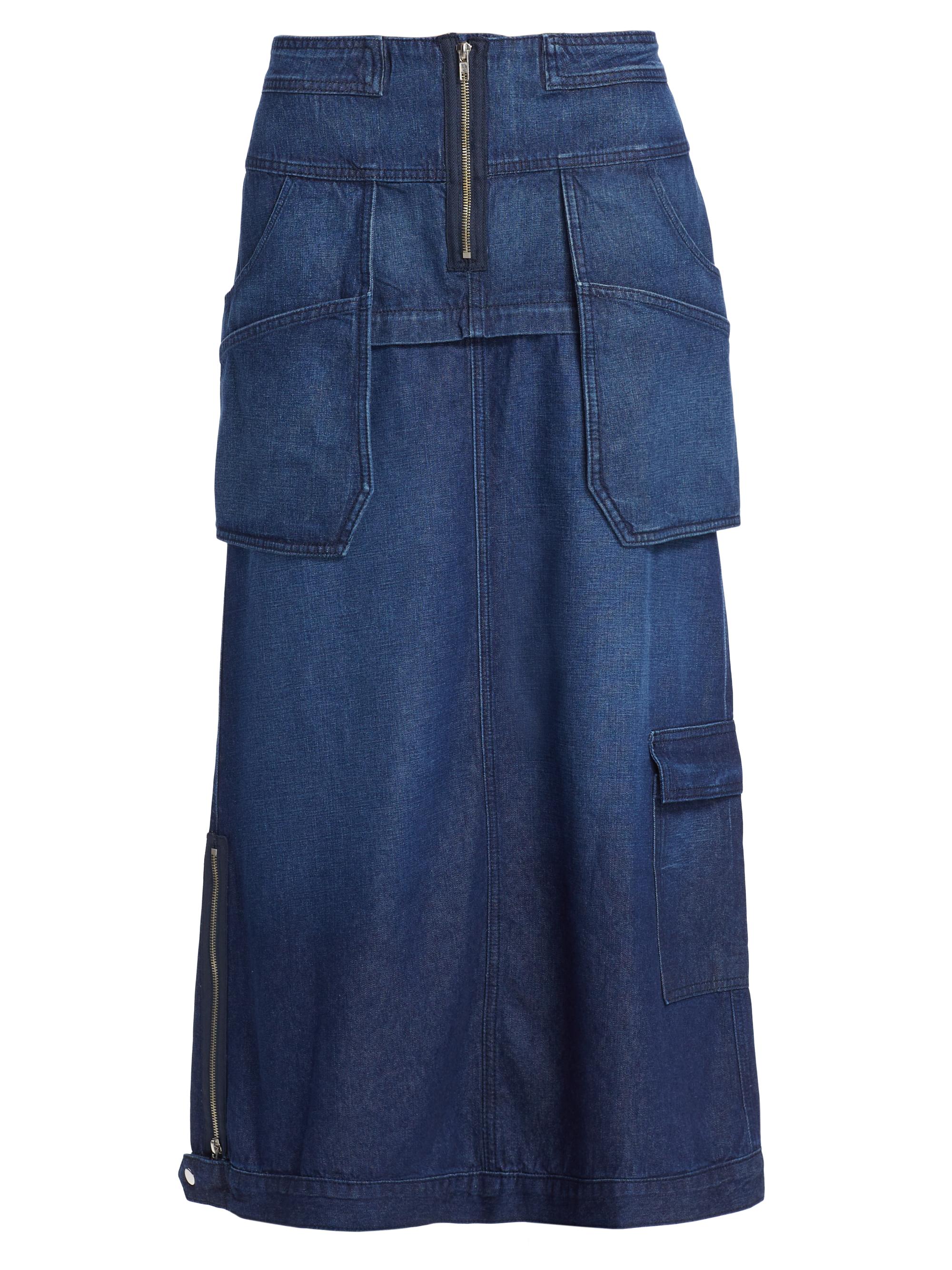 EB Denim Women's Modular Denim Cargo Skirt - Midnight