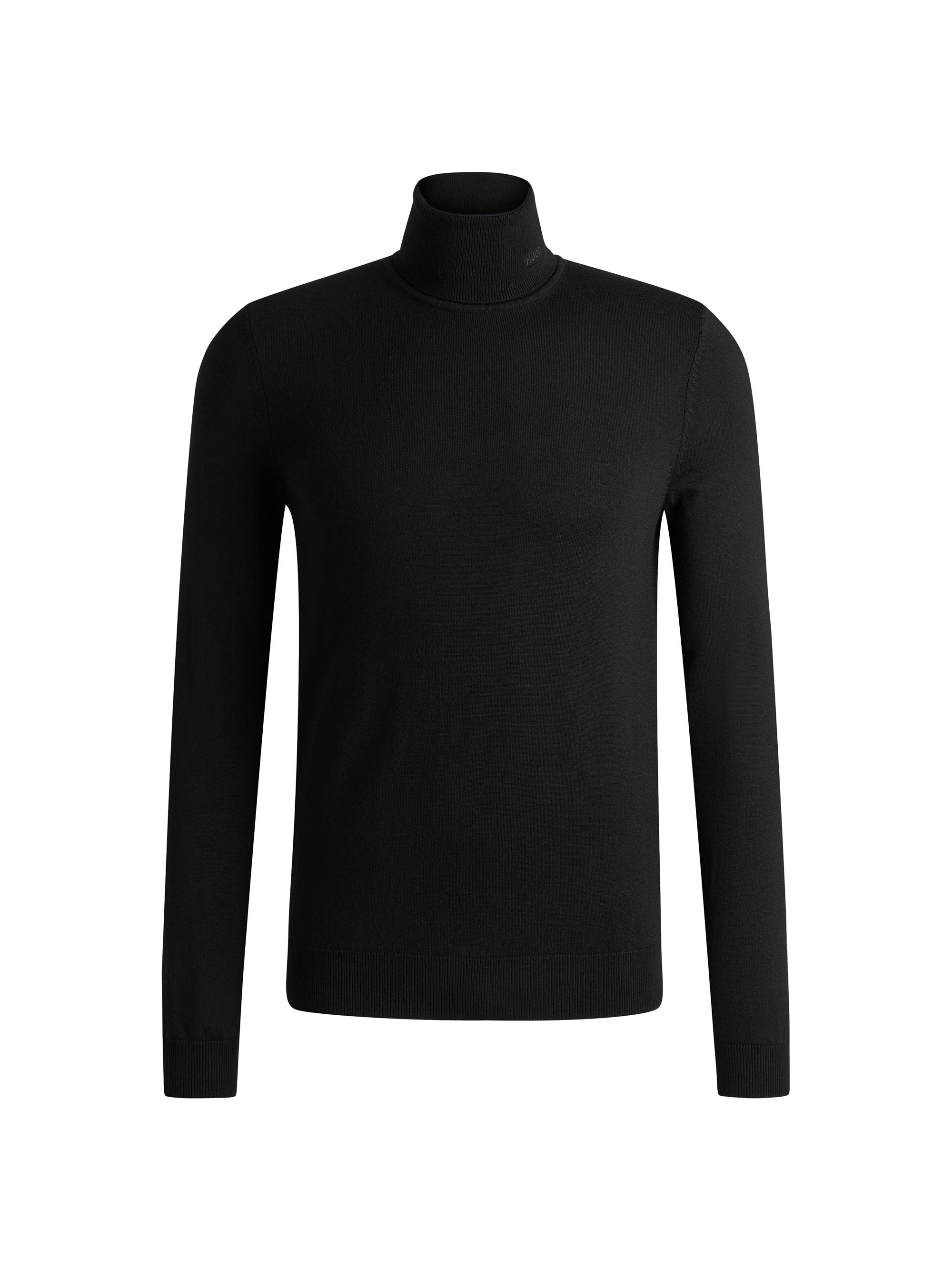 HUGO Men's Slim-Fit Rollneck Sweater in Virgin Wool - Black