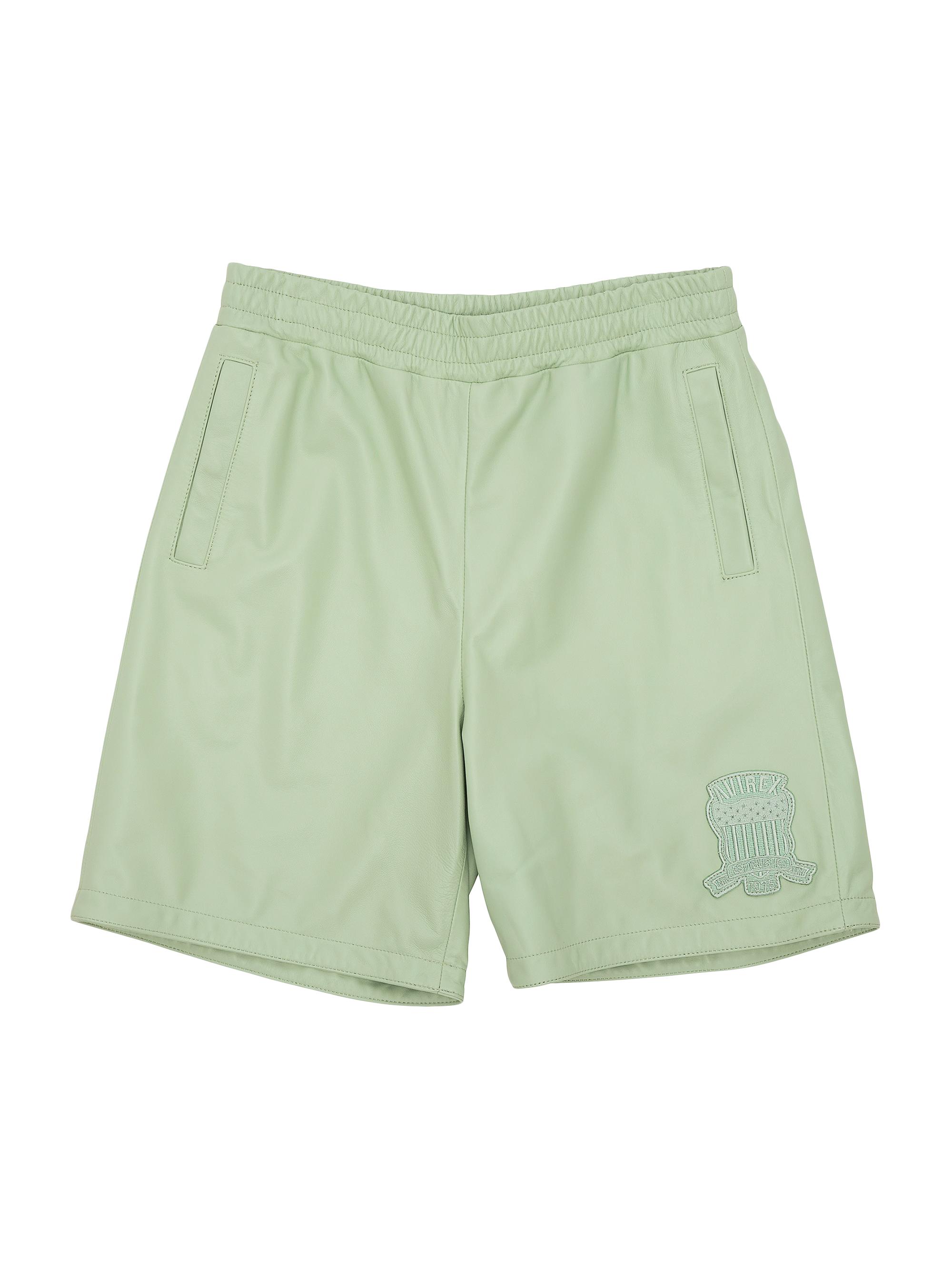 Avirex Men's Nappa Leather Shorts - Sea Foam