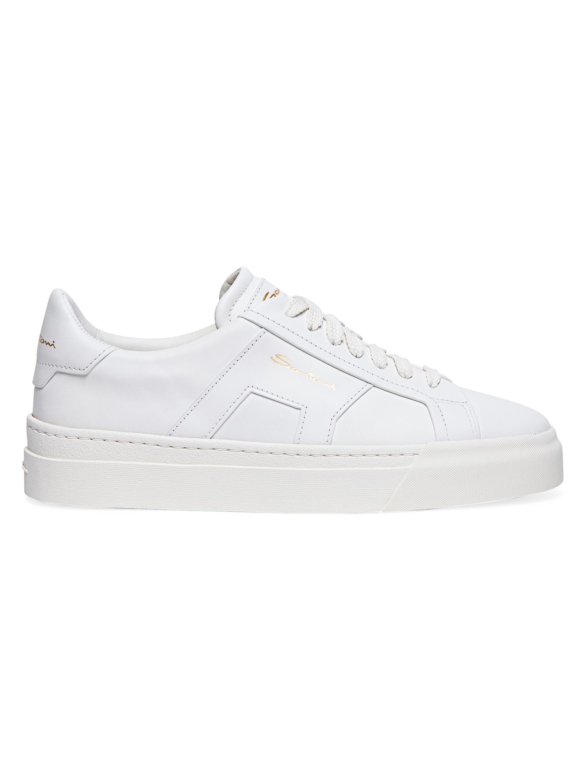 Santoni Women's Dbs1 Leather Low-Top Sneakers - White