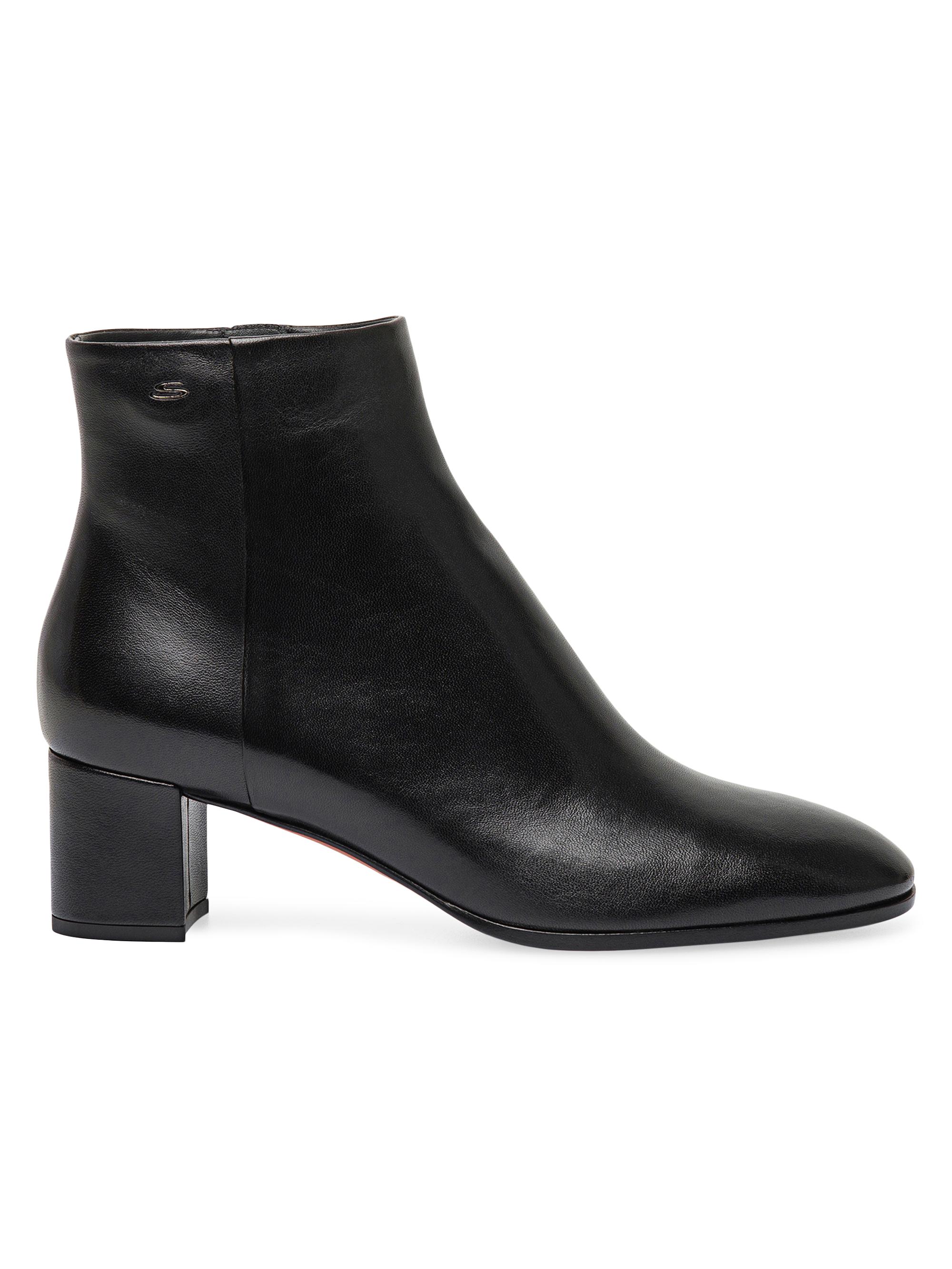 Santoni 50MM Side-Zip Leather Booties | Saks Fifth Avenue