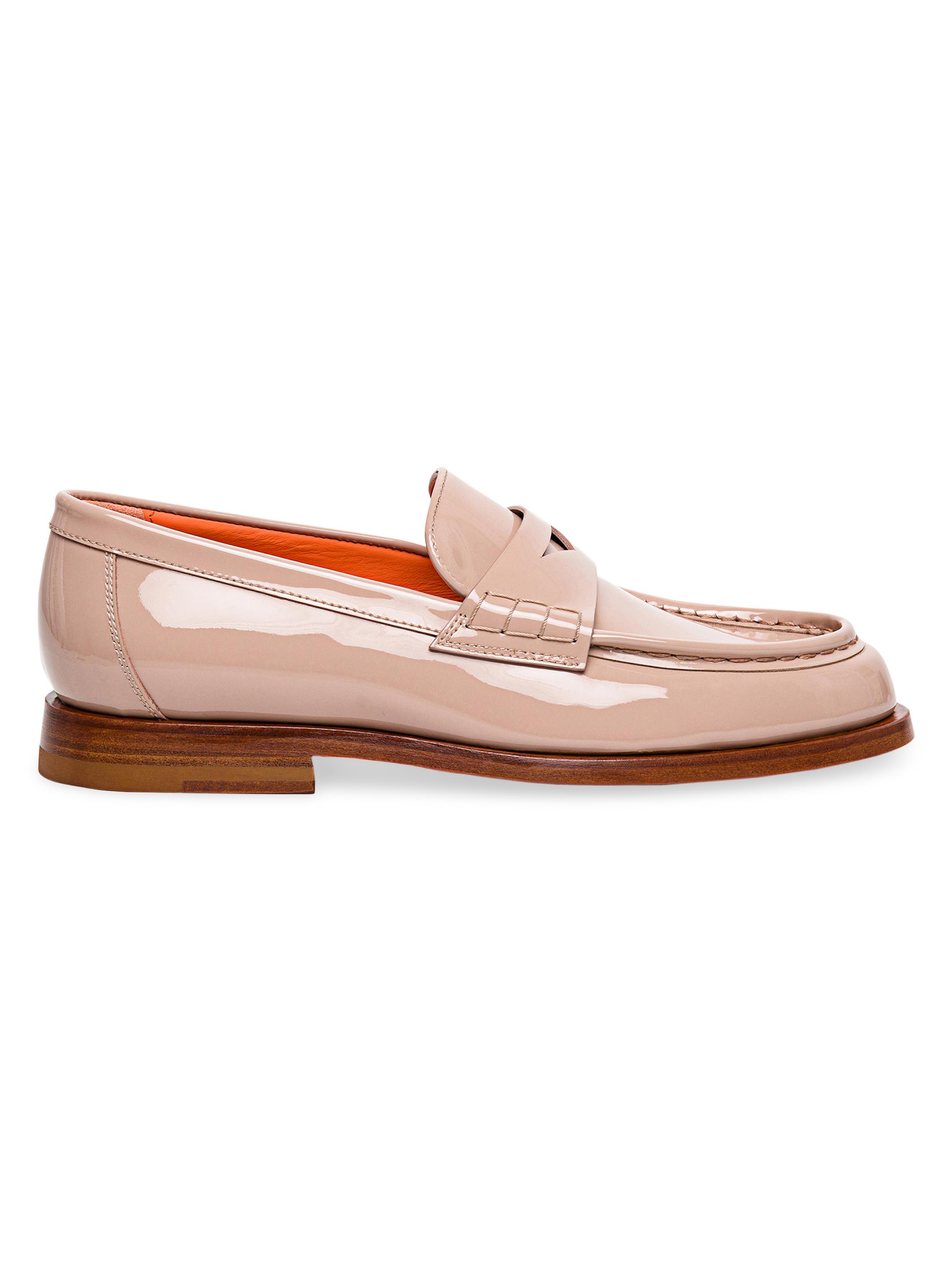 Santoni Women's Airglow Leather Loafers - Light Pink