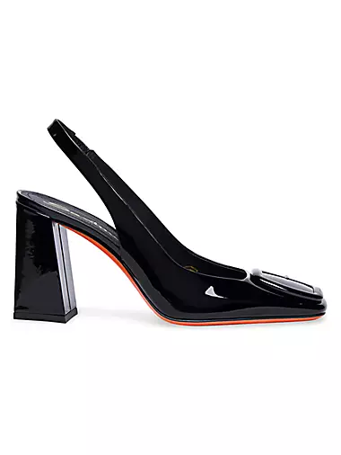 Peaches 85MM Patent Leather Slingback Pumps