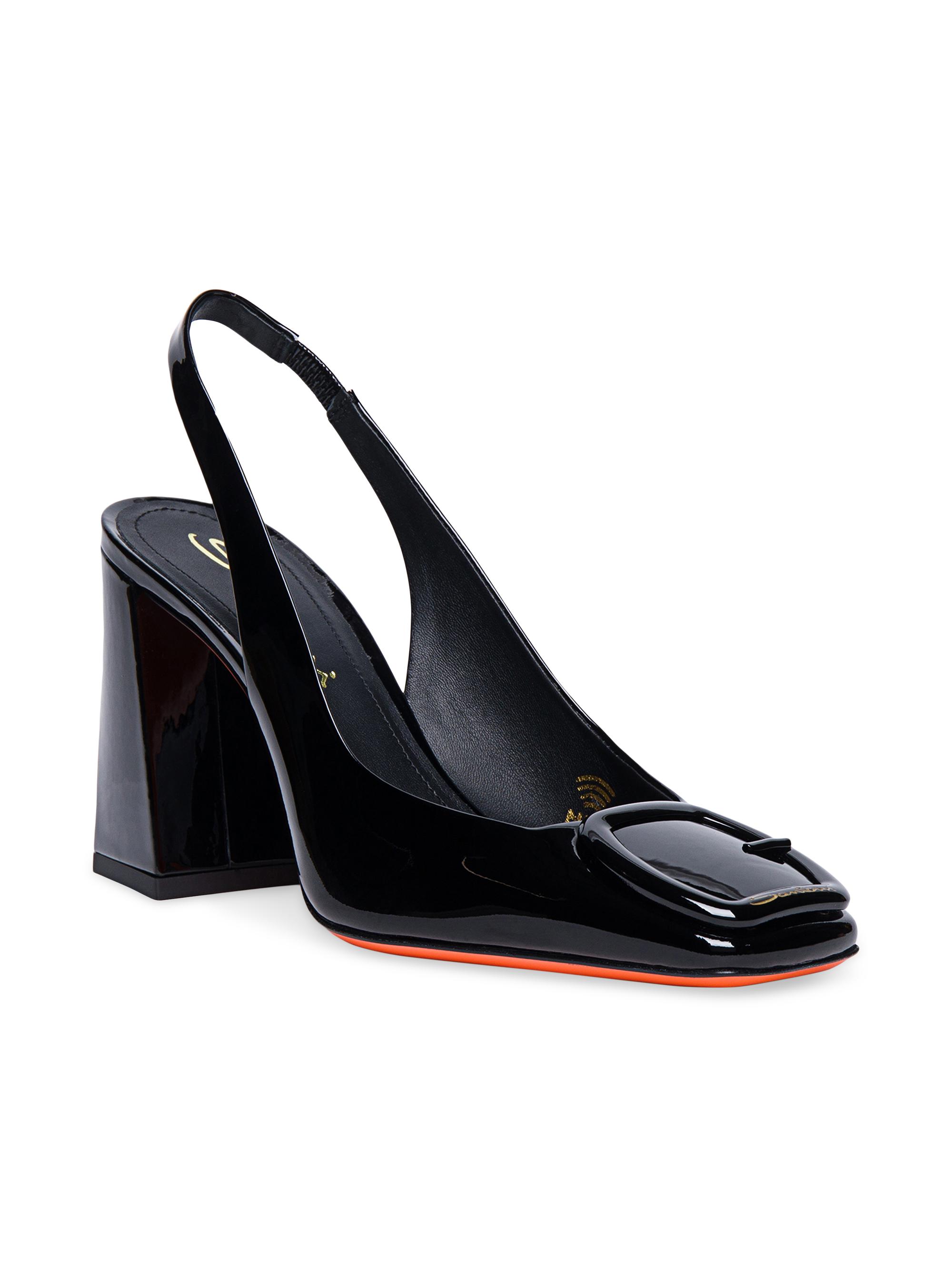 Santoni Peaches 85MM Patent Leather Slingback Pumps | Saks Fifth