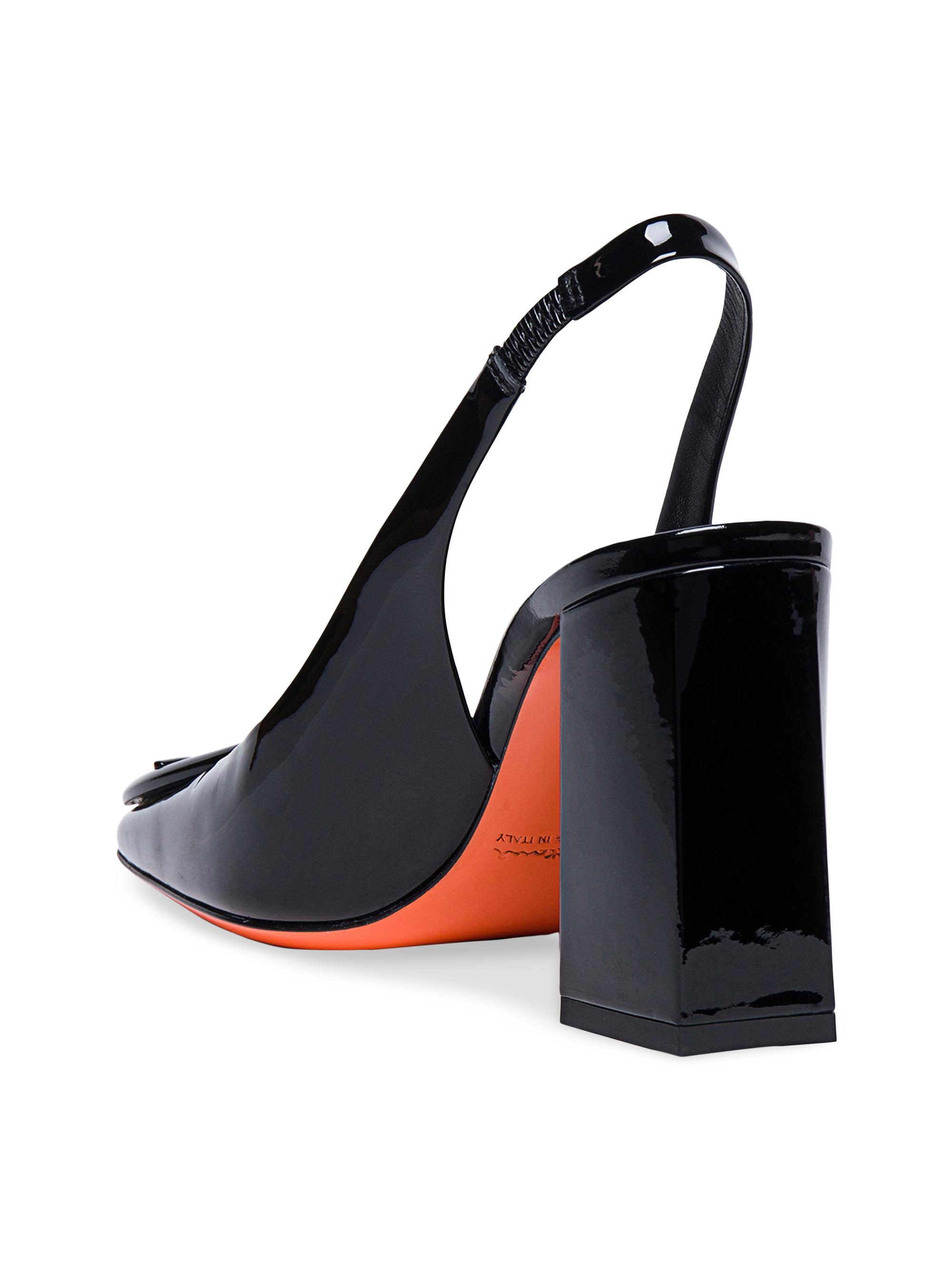 Santoni Peaches 85MM Patent Leather Slingback Pumps | Saks Fifth