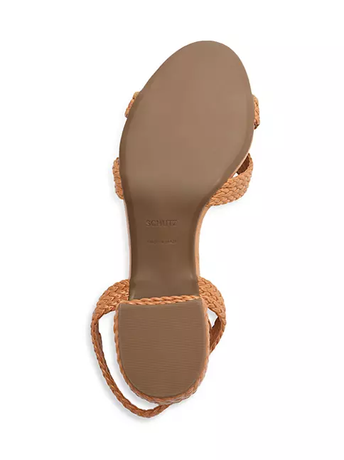 Shop Schutz Karima 60MM Braided Leather Sandals